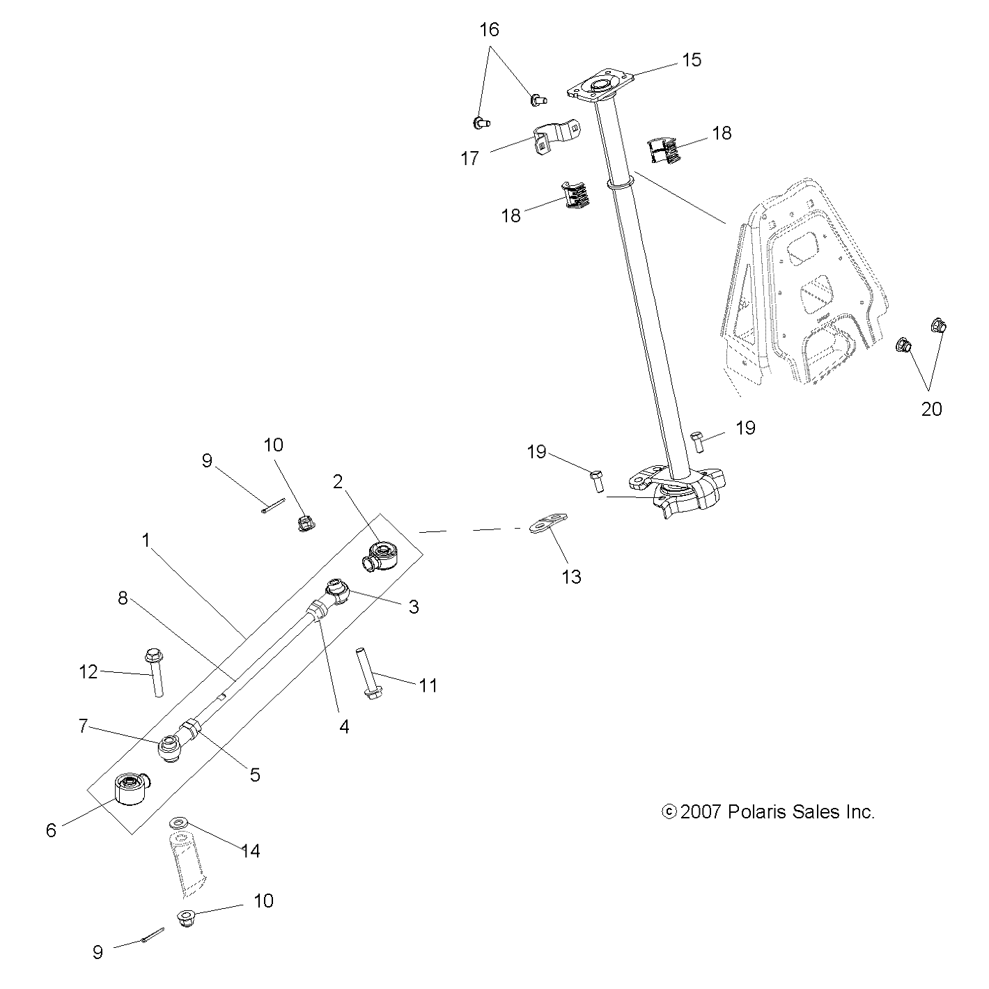 STEERING, STEERING POST ASM. - A08LH27AW/AX/AZ (49ATVSTEERING08SP300)