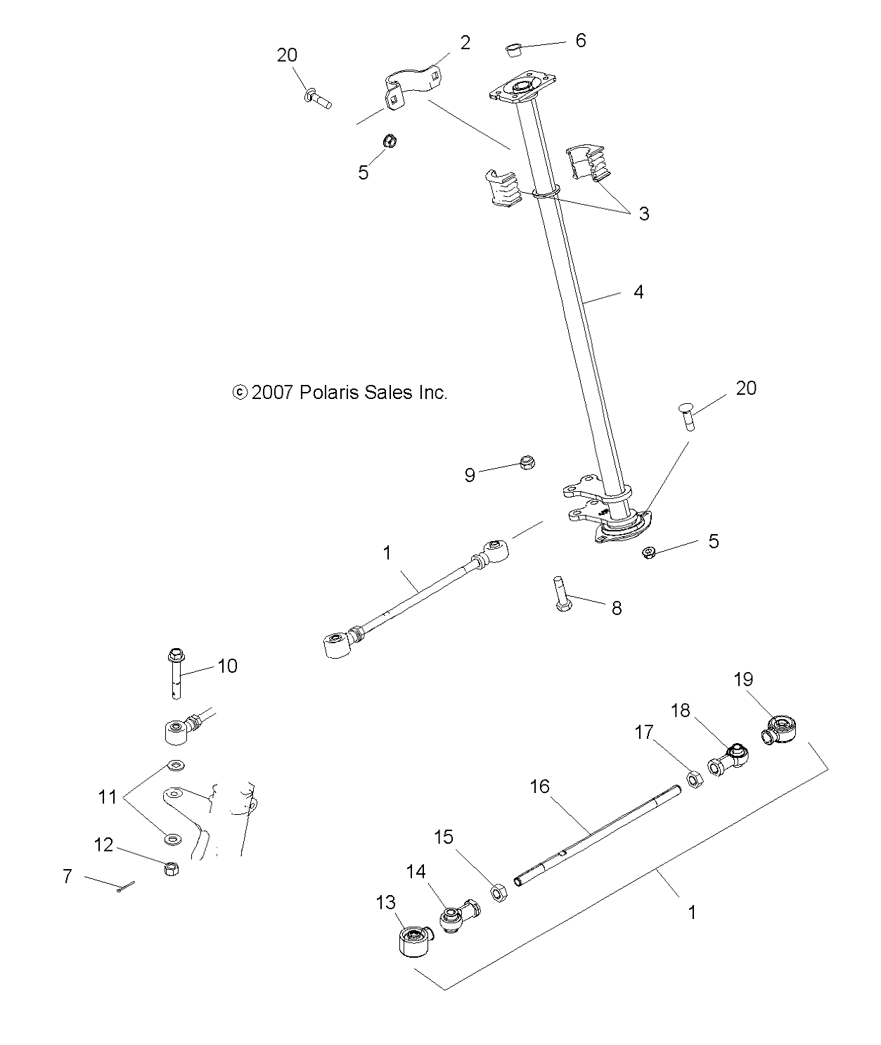 STEERING, STEERING POST - A14MH76FD (49ATVSTEERING08SP500)