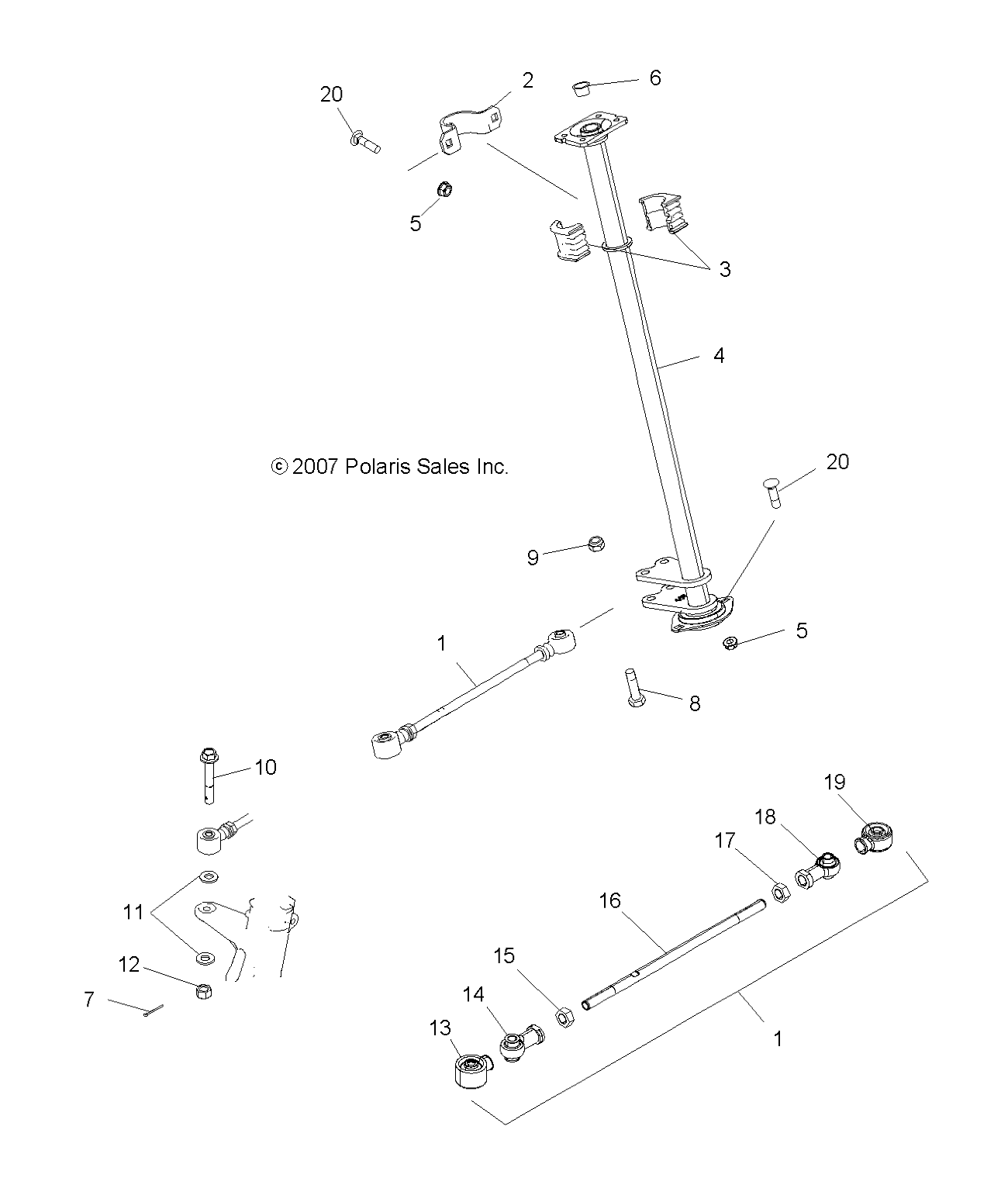 STEERING, STEERING POST - A08DN76AF/AG/AH/AL/AJ/AS (49ATVSTEERING08SPX25)