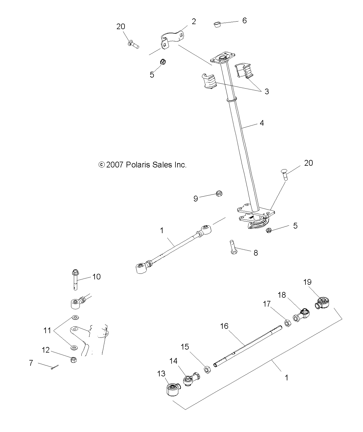 STEERING, STEERING POST - A08TN50EA (49ATVSTEERING08X2500QUAD)