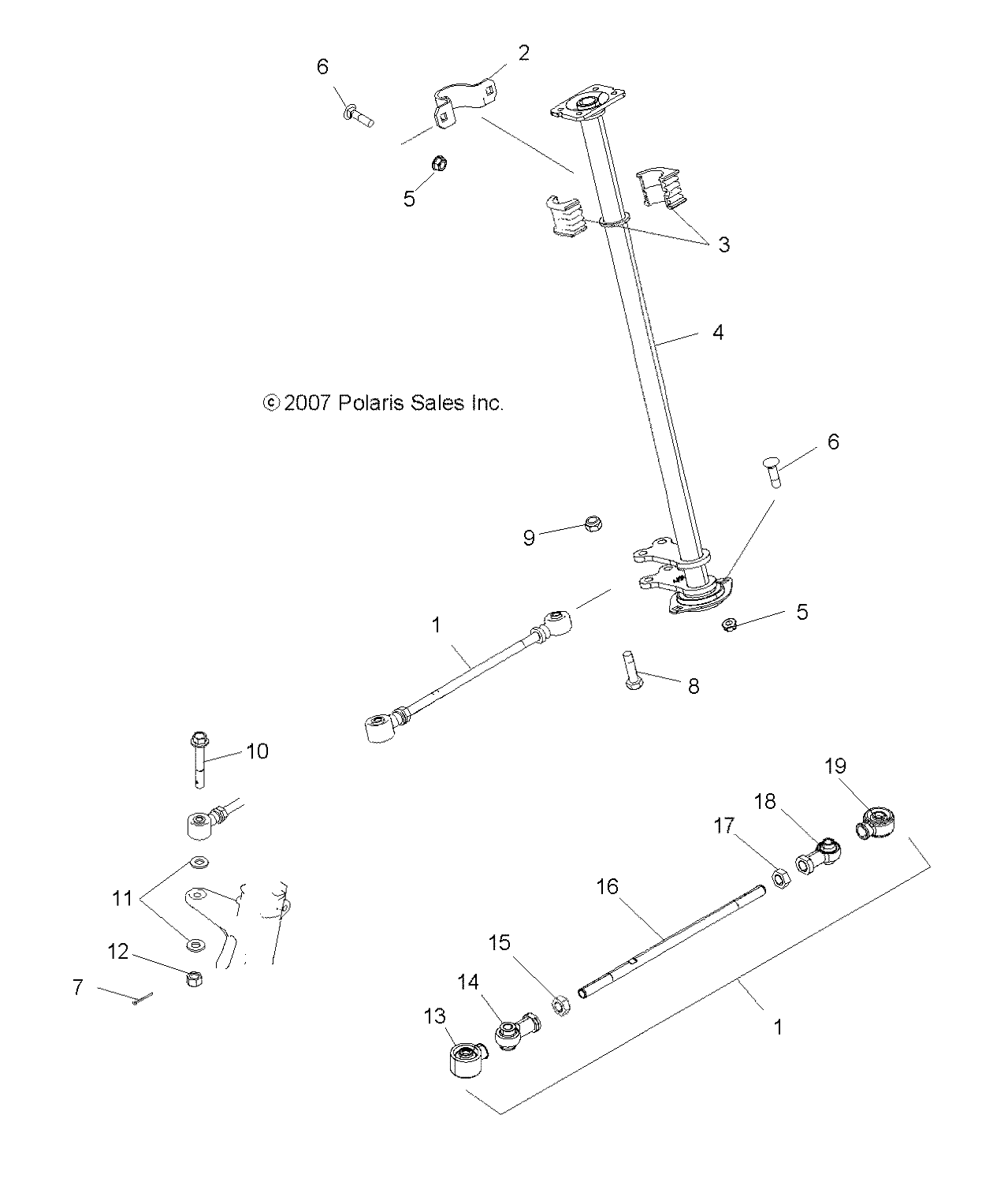 STEERING, STEERING POST - A10MN50ET (49ATVSTEERING10SP500TR)