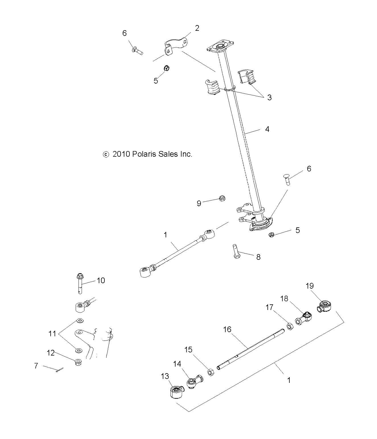 STEERING, STEERING POST - A14DH57AA/AJ (49ATVSTEERING11SP500)