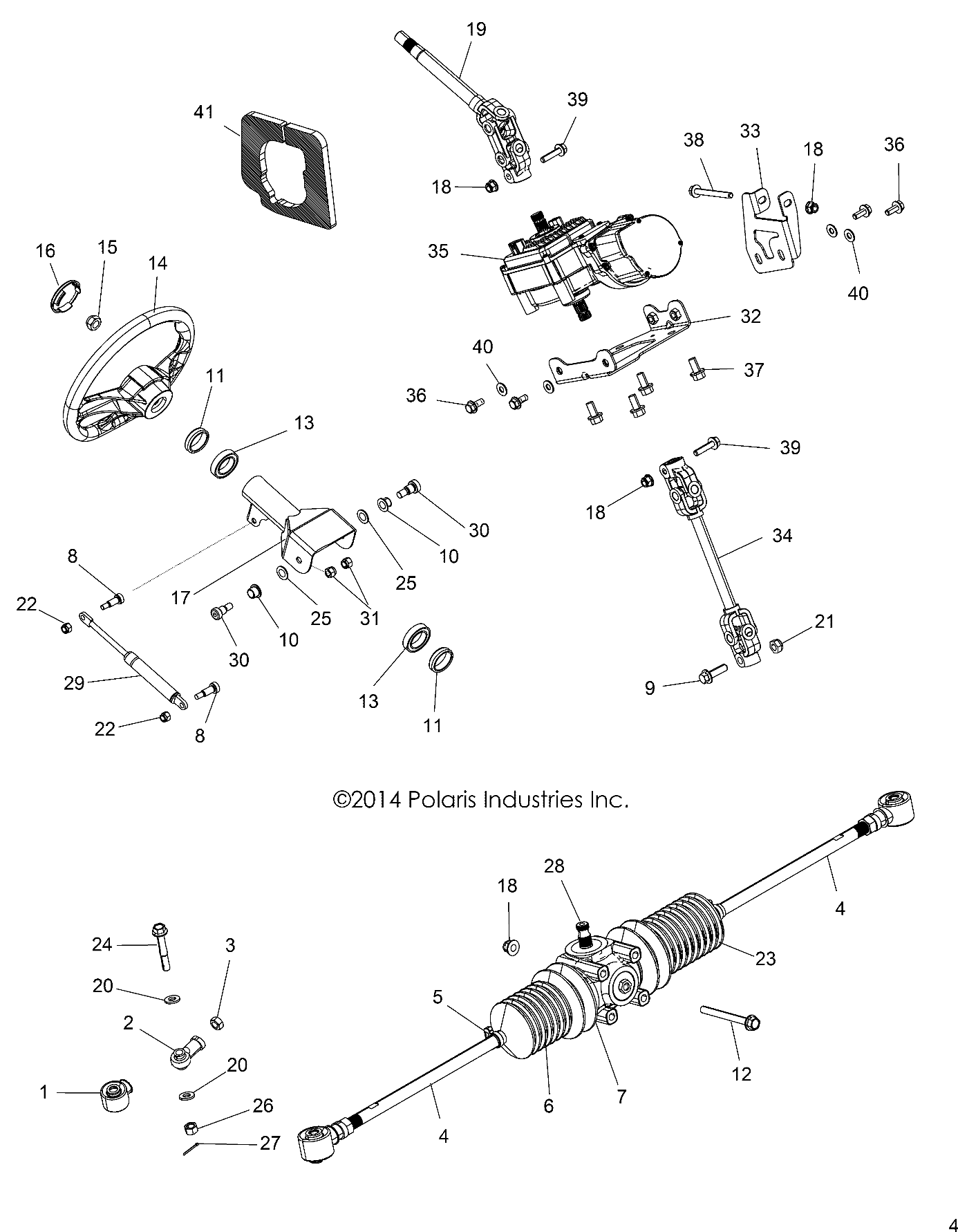 STEERING, STEERING ASM. - A15DAE57AK (49ATVSTEERING15570ACE)