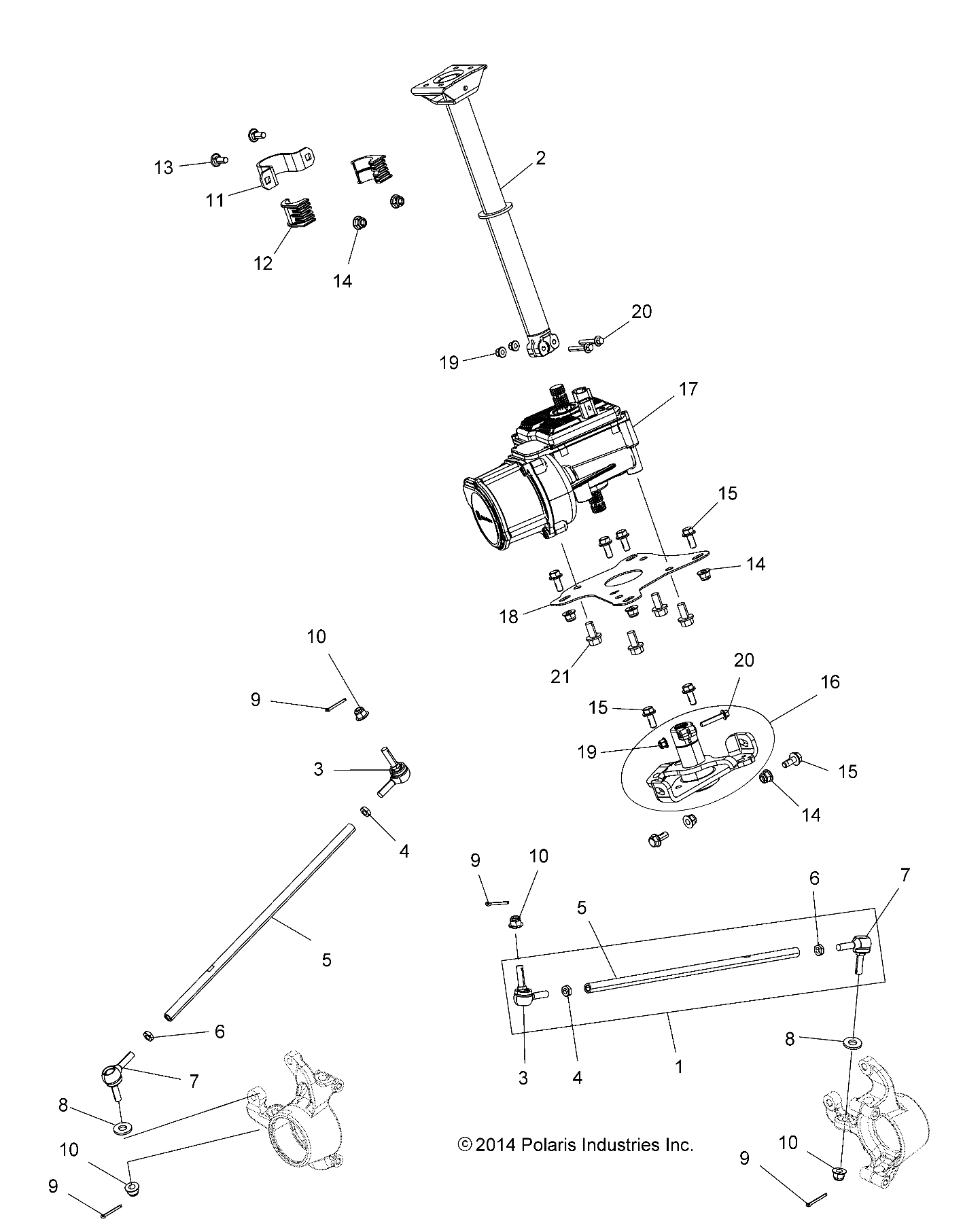 STEERING, STEERING POST ASM. - A15SYE85HS (49ATVSTEERING15850TRG)