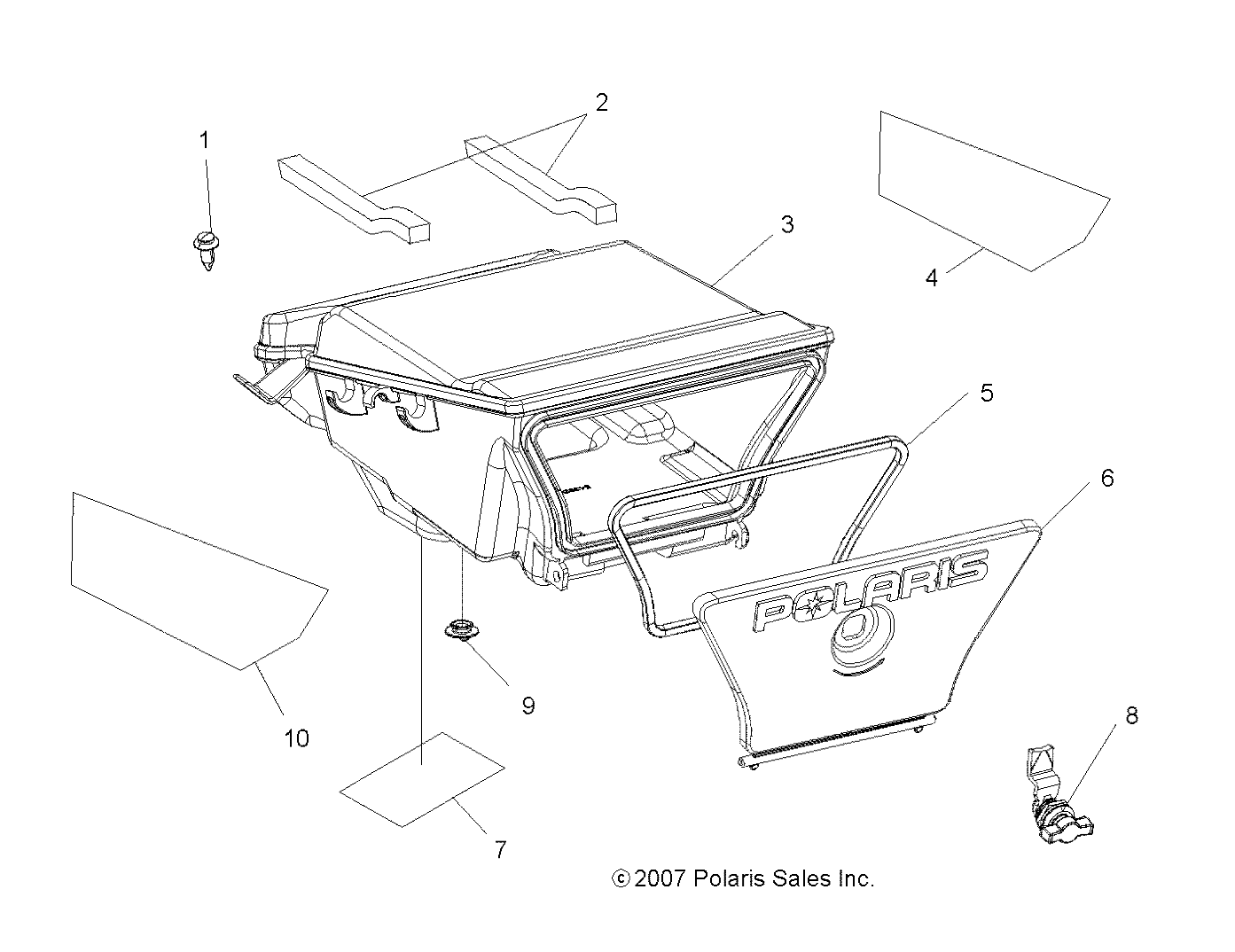 BODY, REAR STORAGE BOX - A08MN76AF/AL/AQ/AR/AS/AT/AX (49ATVSTORAGERR09SP800)