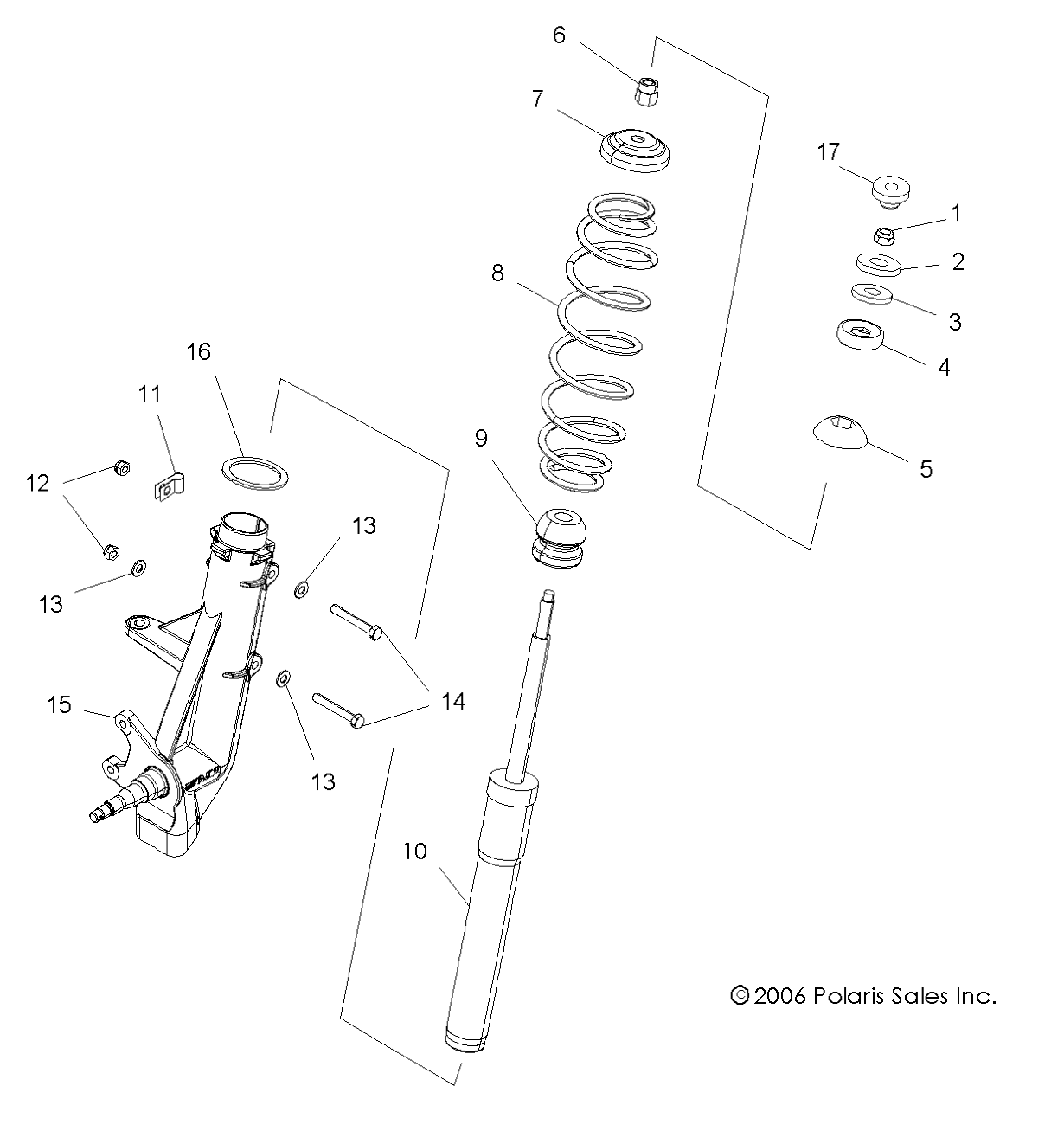 SUSPENSION, FRONT STRUT - A08BA50FA (49ATVSTRUT07SCRMIN)