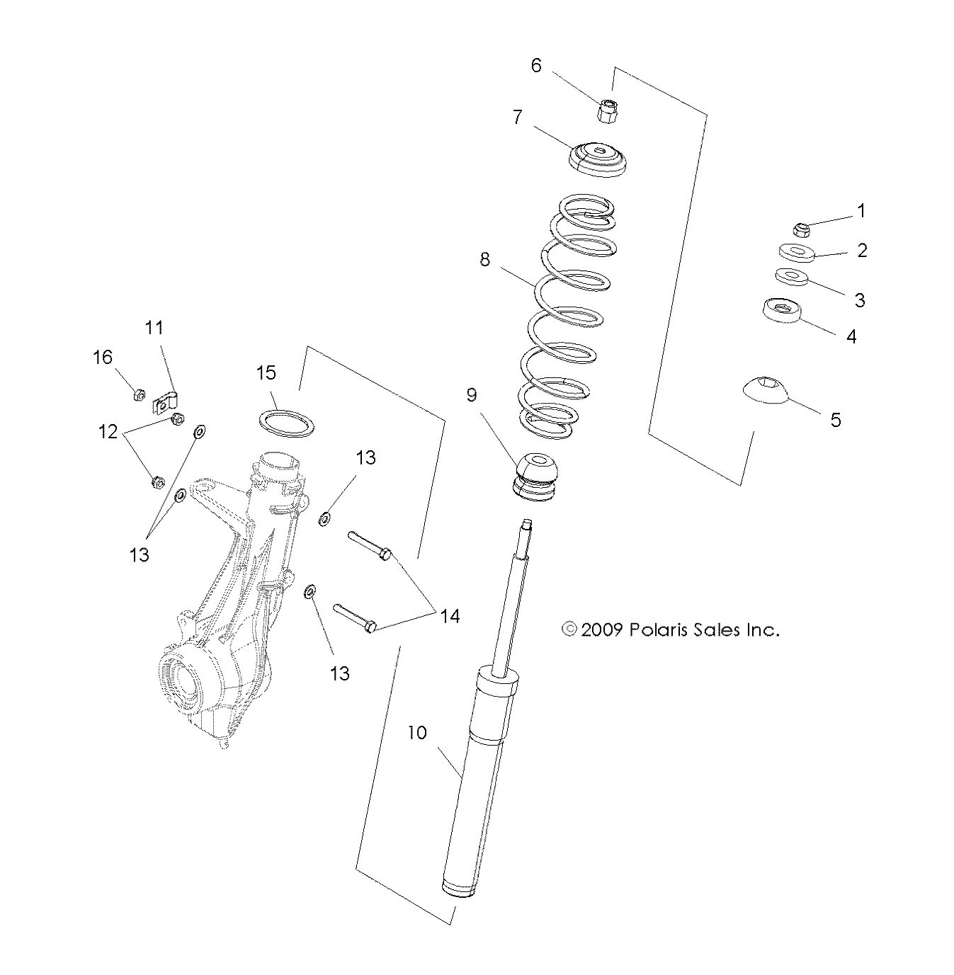 SUSPENSION, FRONT STRUT - A13NA32AA (49ATVSTRUT10TBLZR)