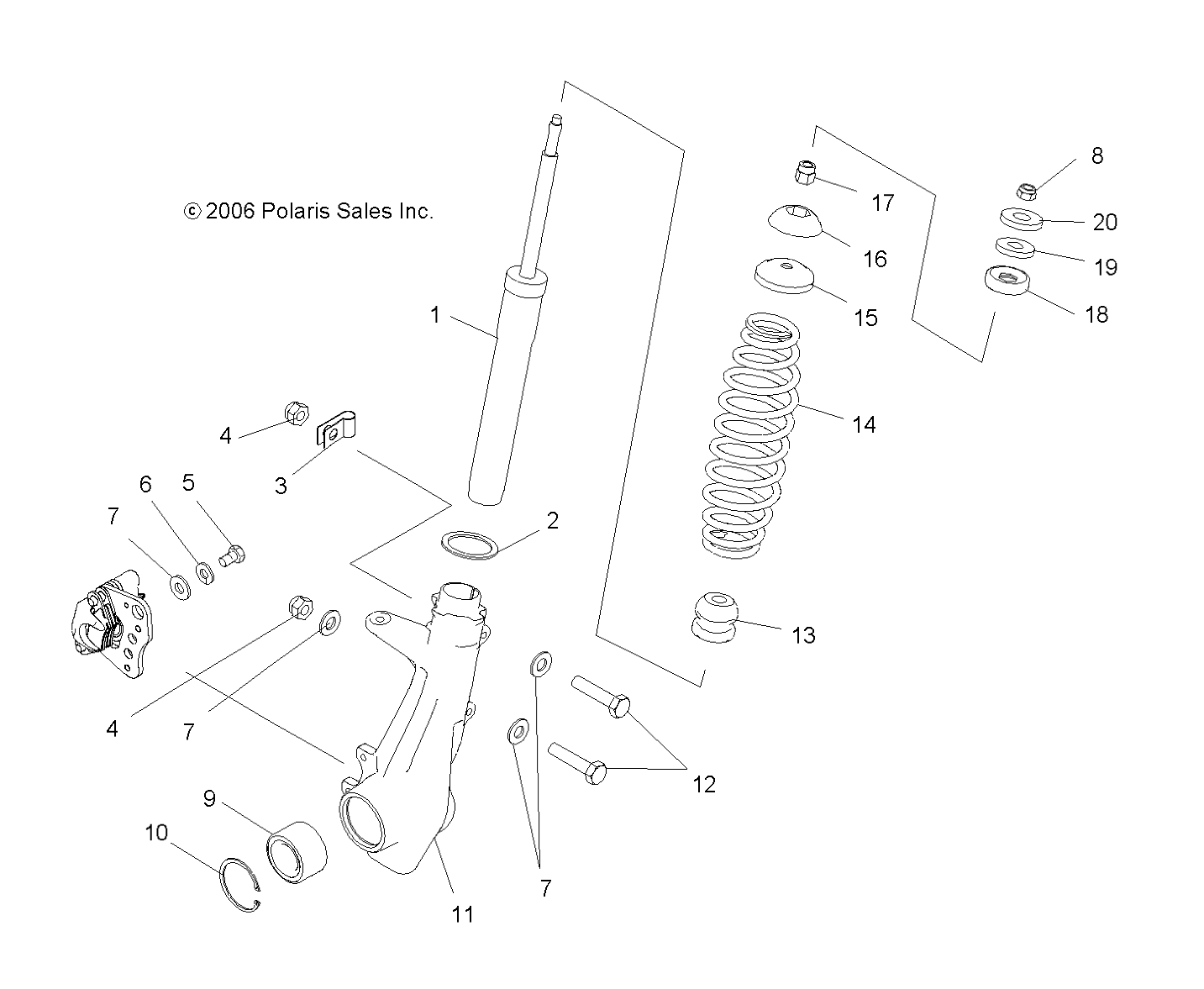 SUSPENSION, STRUT, FRONT - A07MH46AA/AZ (49ATVSTRUTSP450)