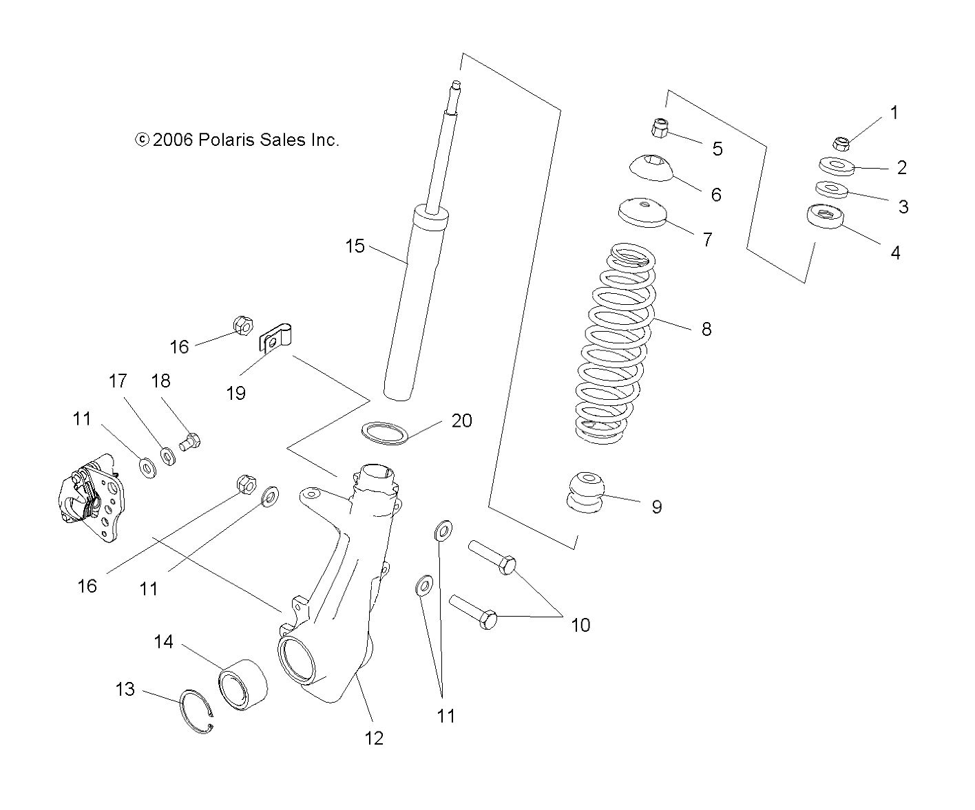 STRUT, FRONT - A07TH50AL/AQ/AU/AZ/TN50AF/AS/AU (49ATVSTRUTX2500EFI)