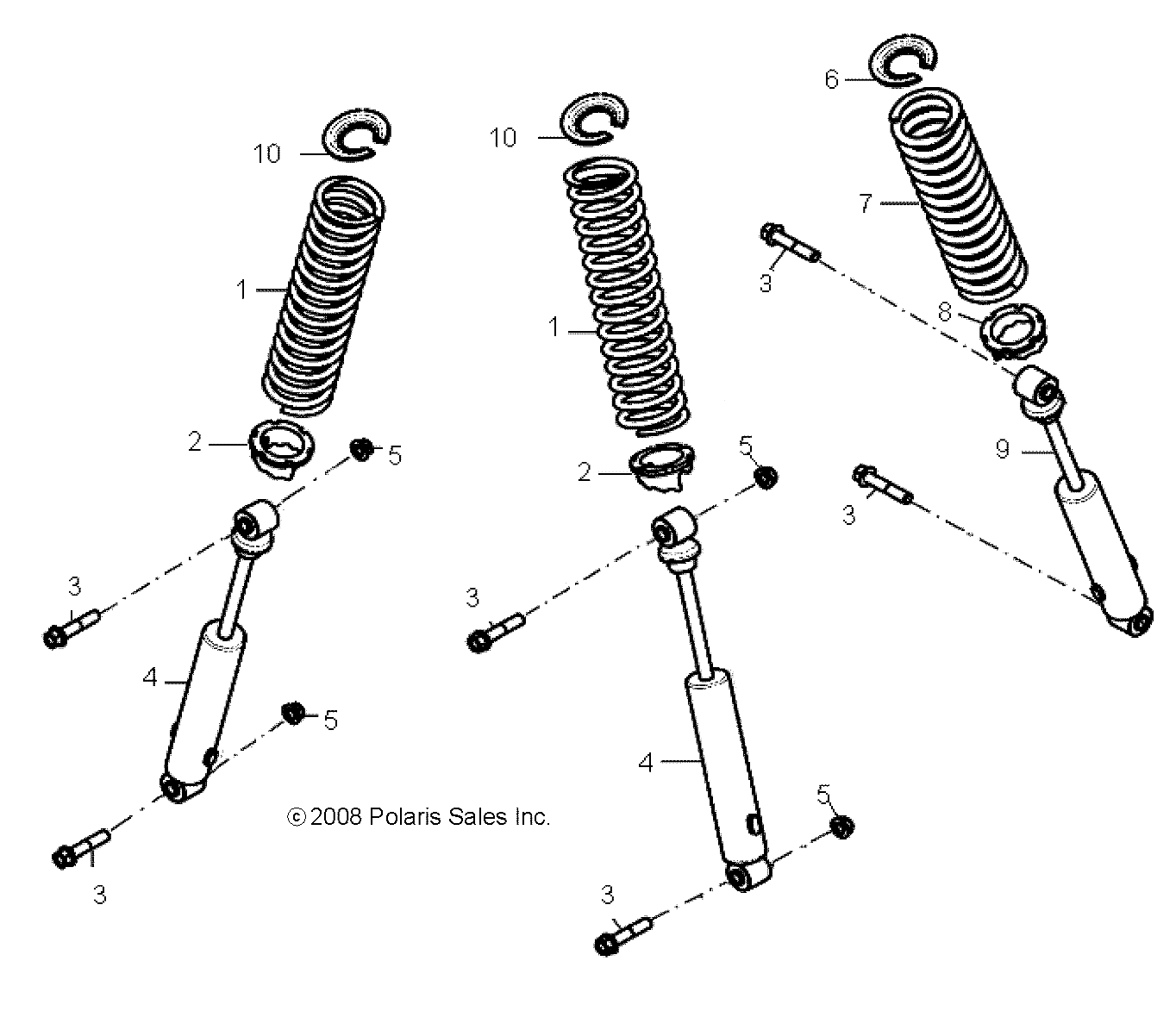 SUSPENSION, SHOCKS - A14KA09AD/AF (49ATVSUSP08OUT90)