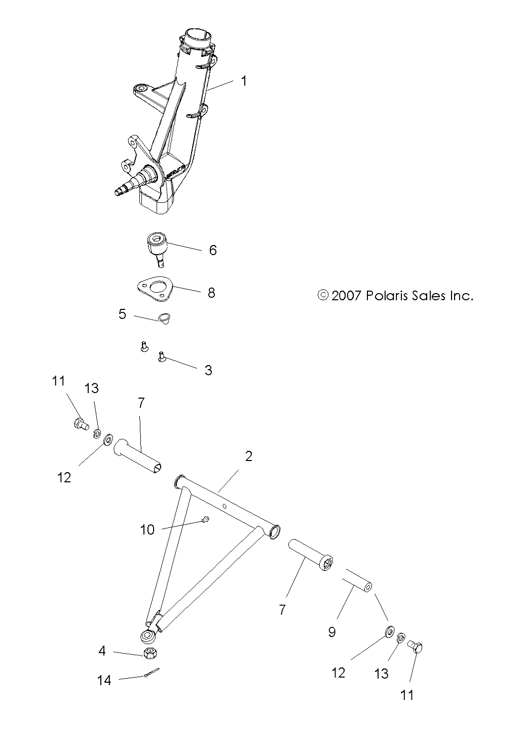 SUSPENSION, A-ARM and STRUT MOUNTING - A08BA50FA (49ATVSUSPFRT08SCRAM2X4)