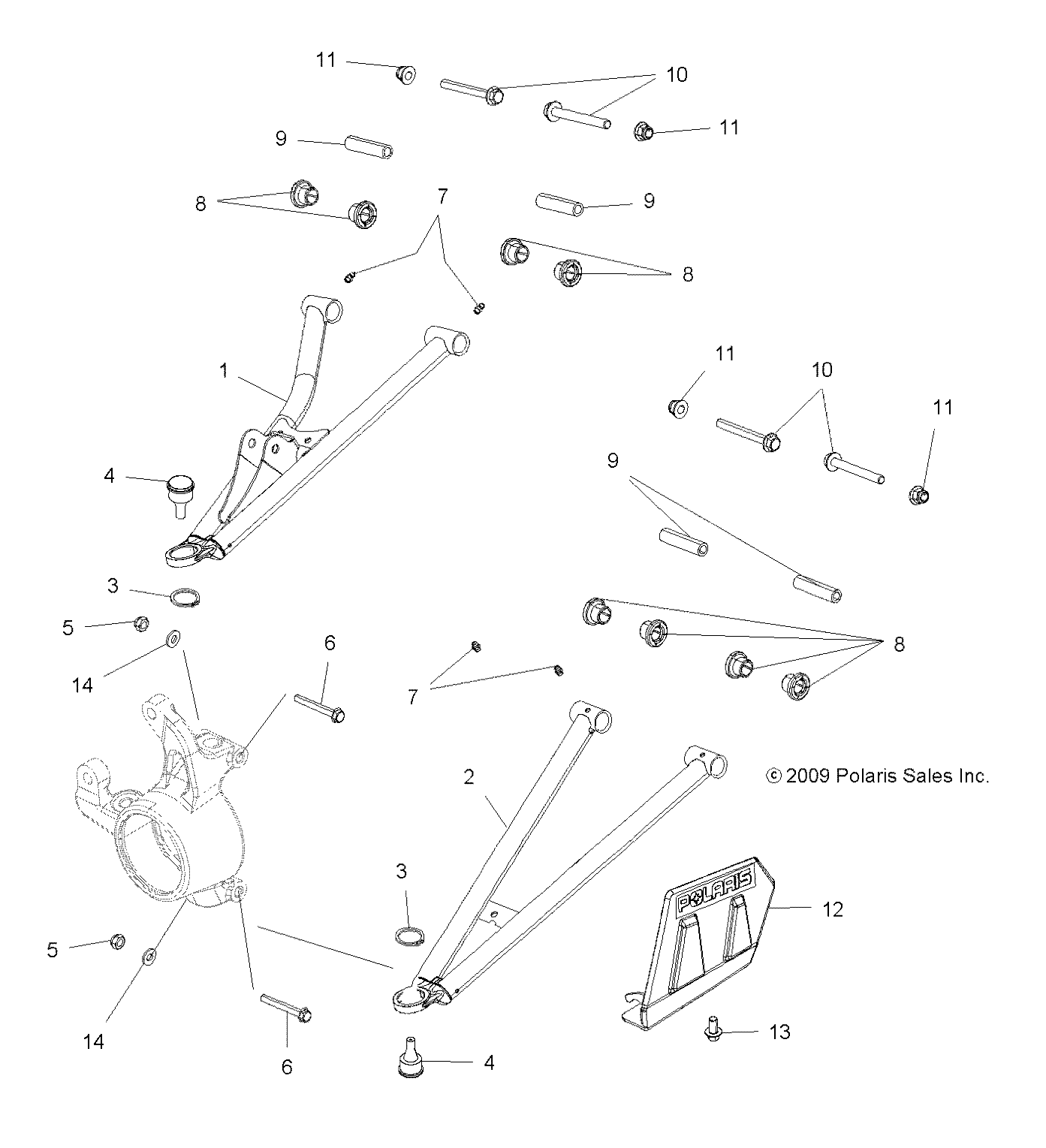 SUSPENSION, FRONT A-ARMS - A16SYE85AS (49ATVSUSPFRT10SPTRGEPS)