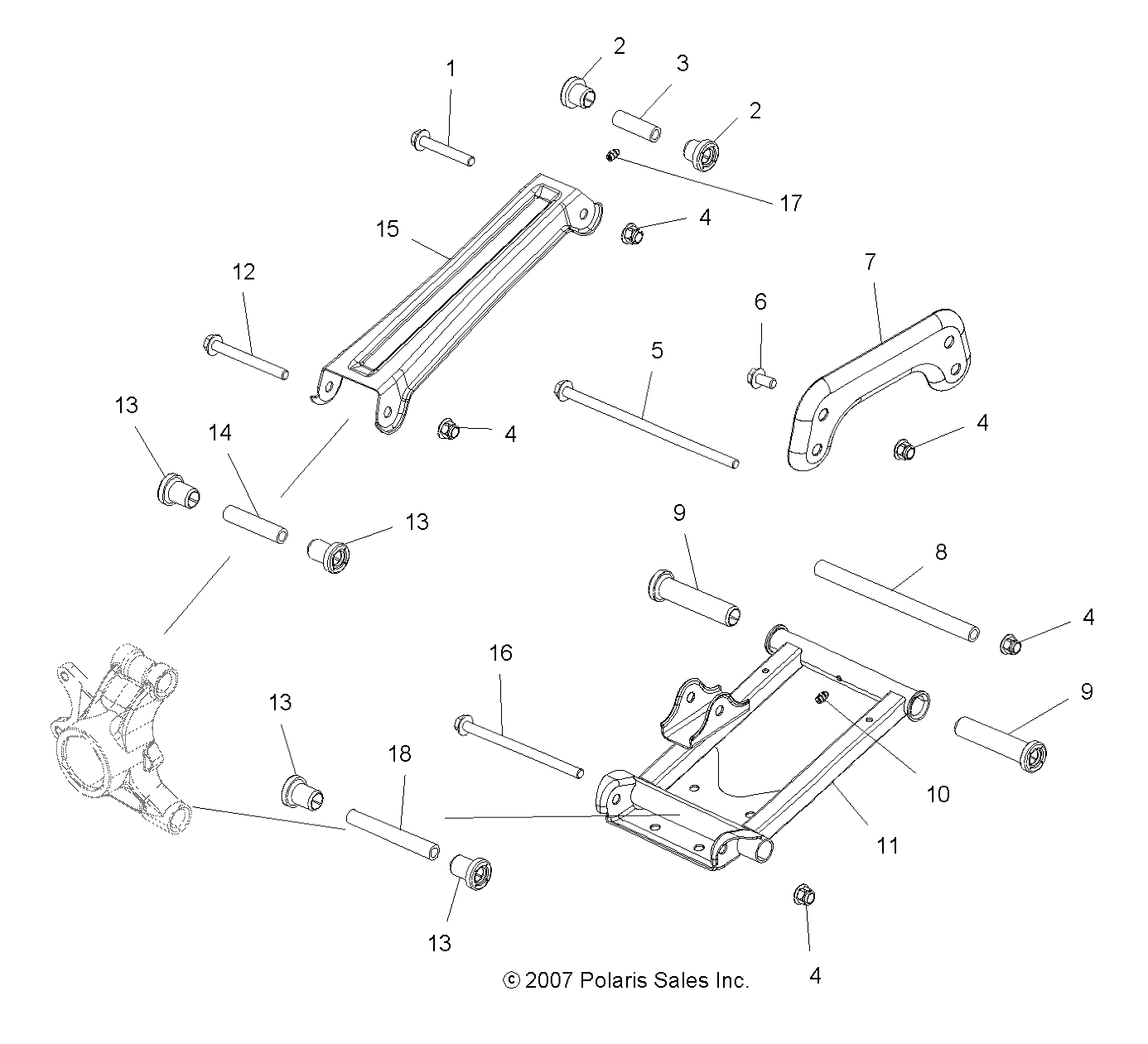 SUSPENSION, REAR - A07LB27FA/LH27FB (49ATVSUSPRR07HAWK)