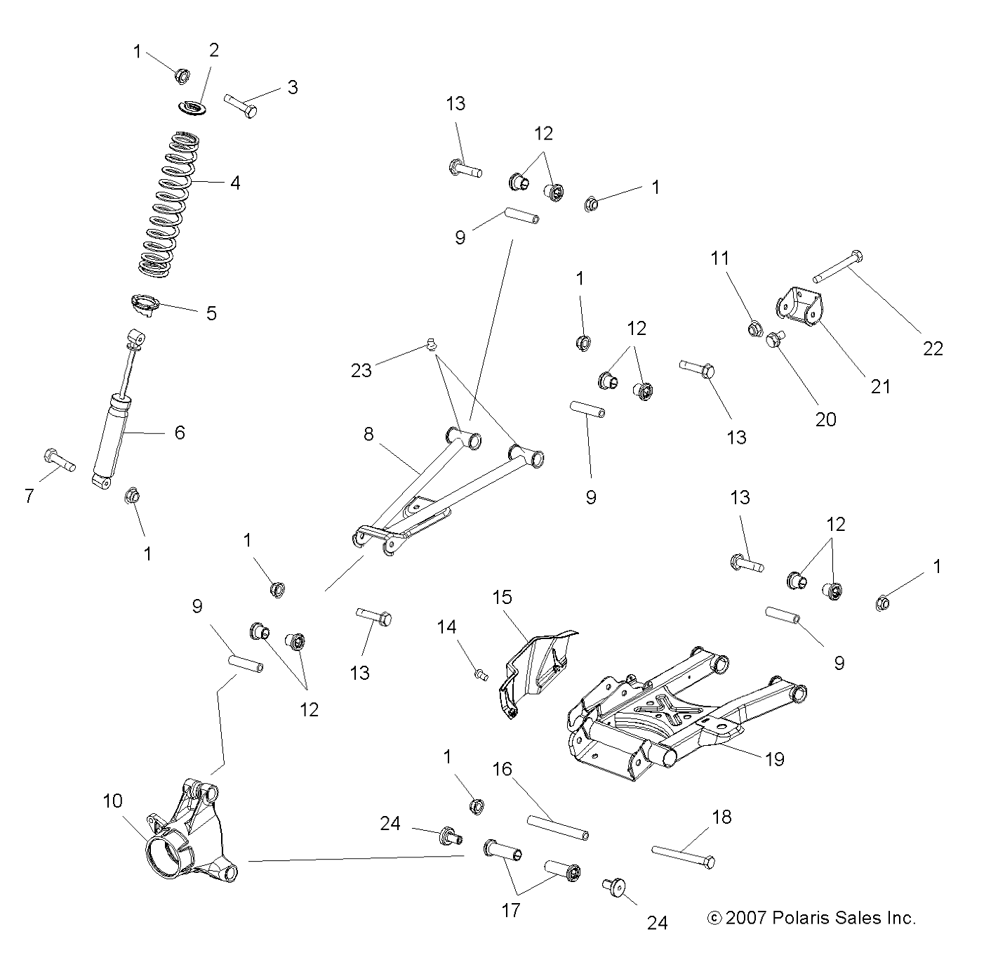 SUSPENSION, REAR - A08TN76AA/AQ (49ATVSUSPRR08SPX25)