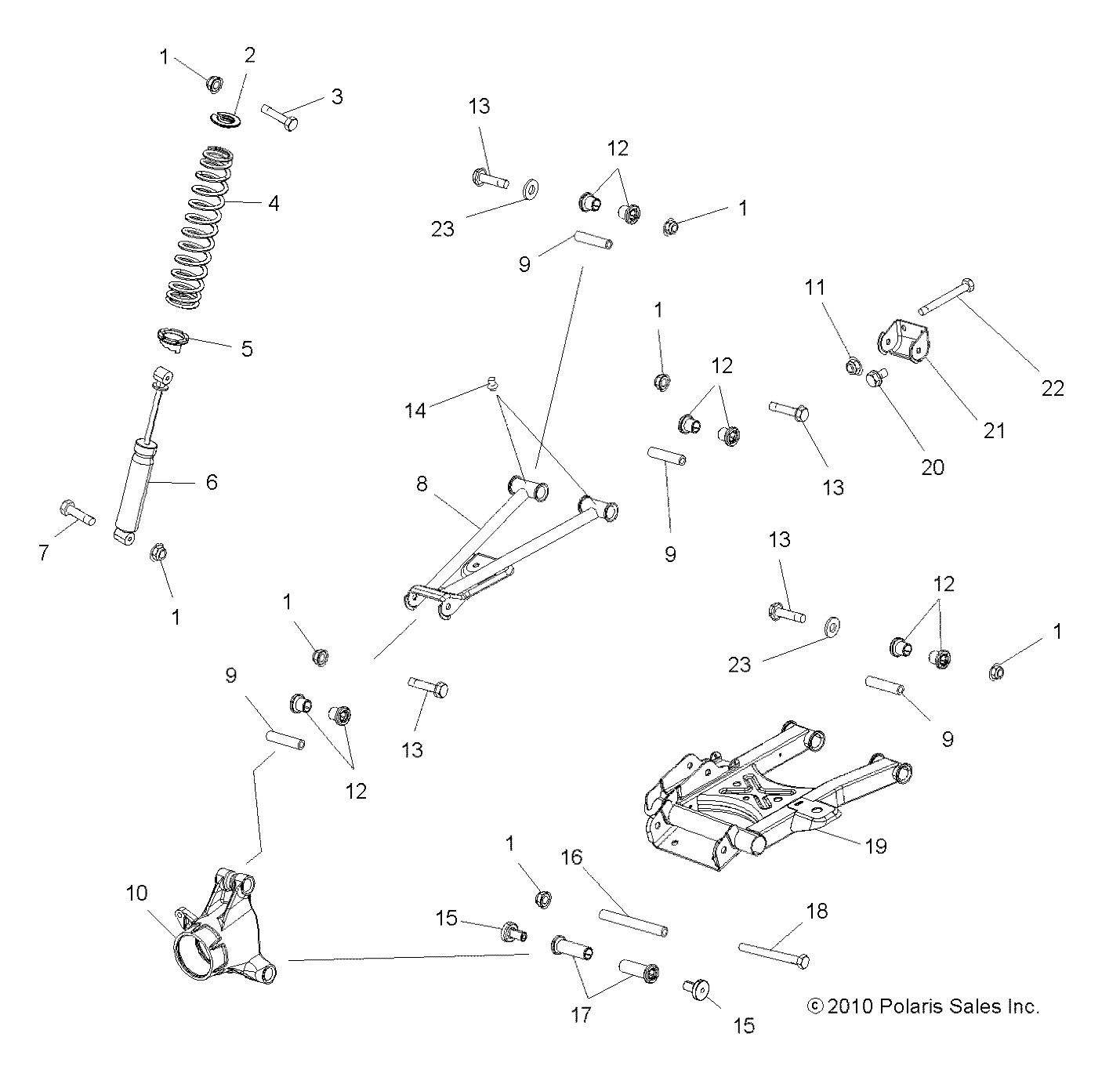 SUSPENSION, REAR - A13DH50AX/AZ (49ATVSUSPRR10SPTRG500)