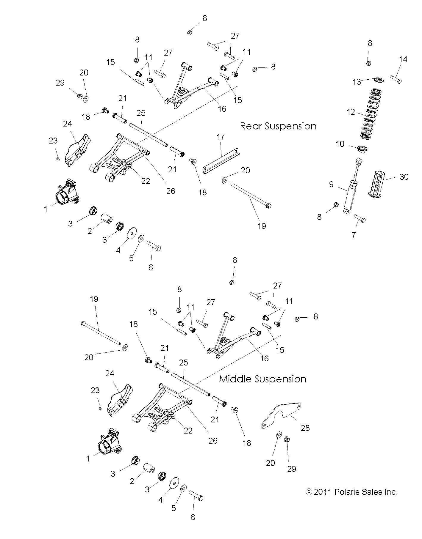 SUSPENSION, REAR - A14CF76AA (49ATVSUSPRR12SP6X6)