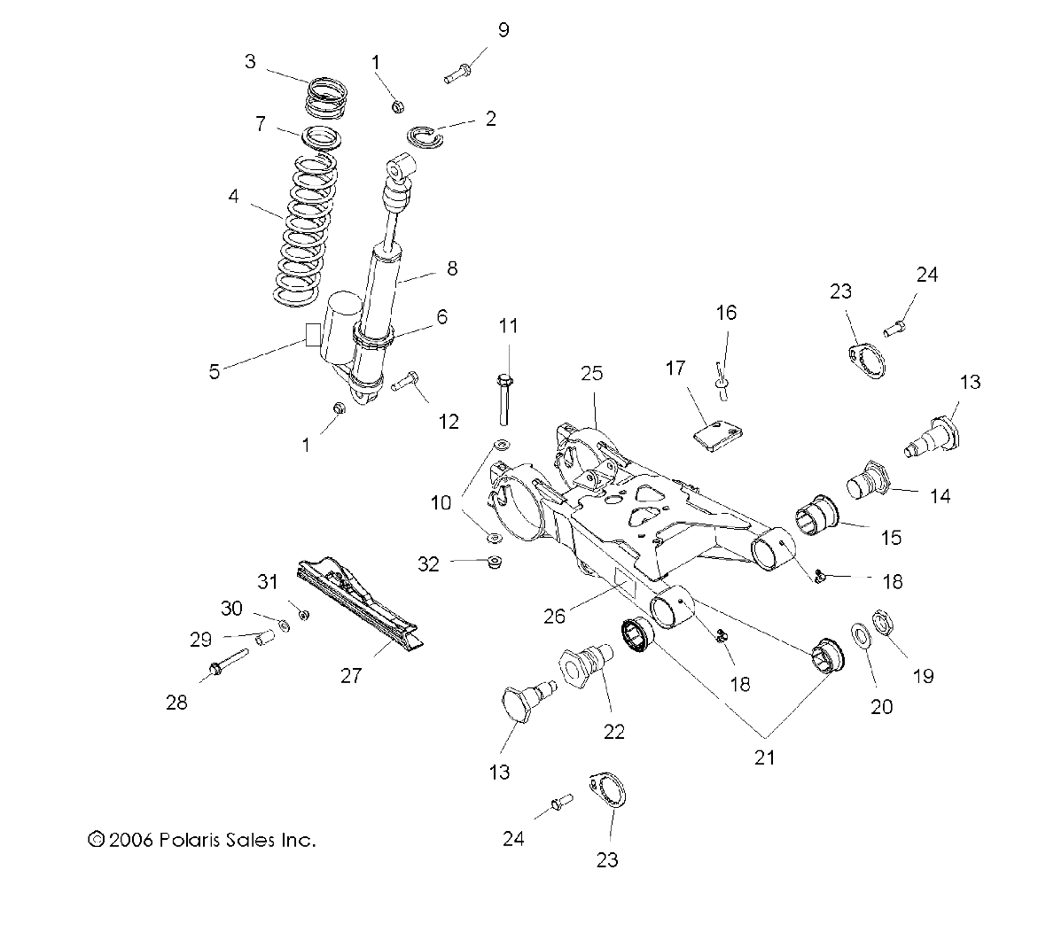 SUSPENSION, REAR - A07BA50FA (49ATVSWINGARM07SCRMIN)