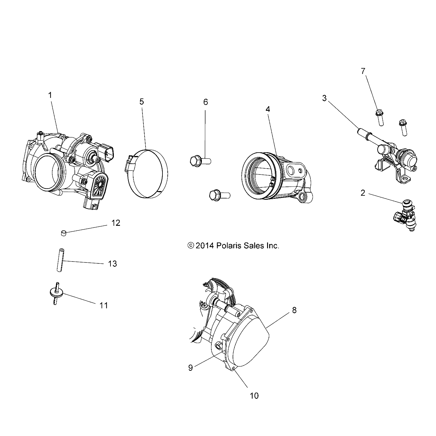 ENGINE, THROTTLE BODY and FUEL RAIL - A16SDA57A1/L2/E57A2