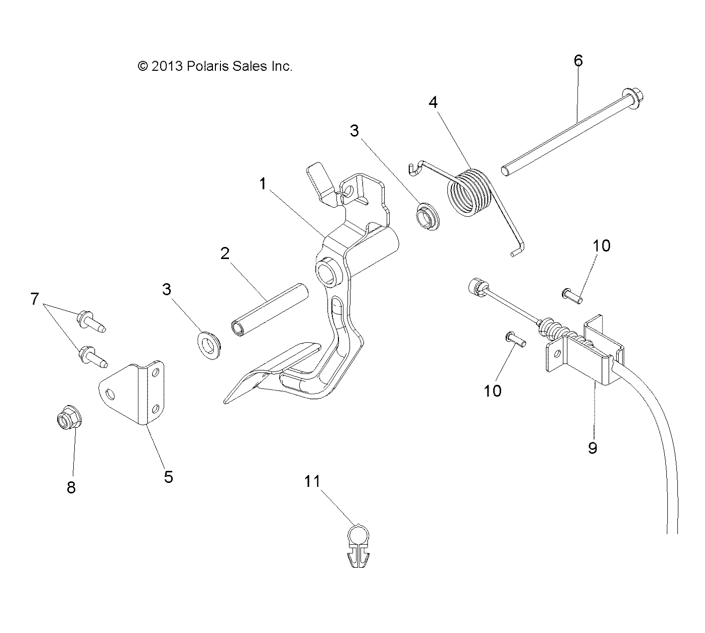 ENGINE, THROTTLE PEDAL - A14BH33AJ (49ATVTHRPEDAL14SP325)