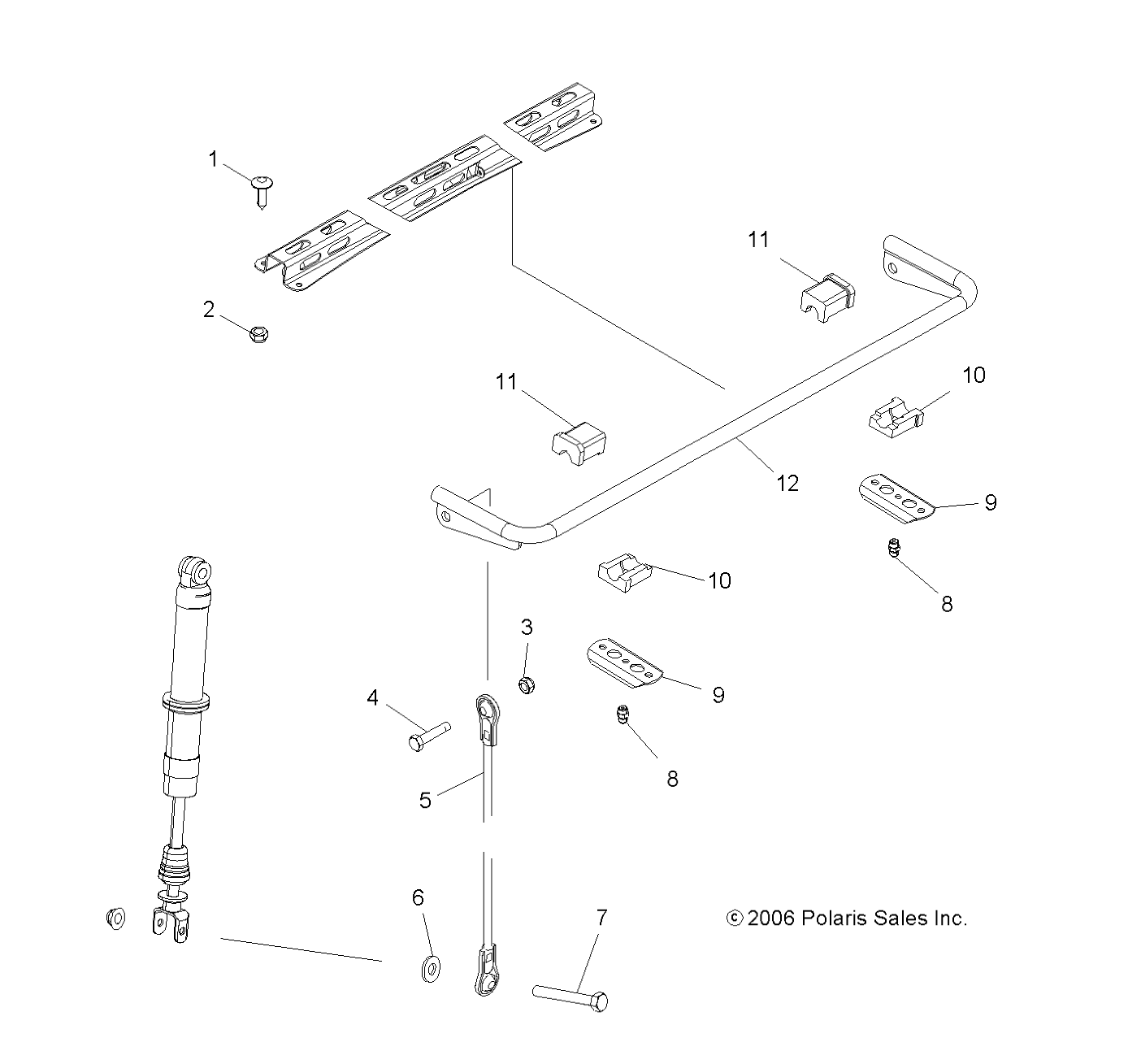 SUSPENSION, REAR SWAY BAR ASM. - A11GP52AA (49ATVTORSIONOUTLAW)