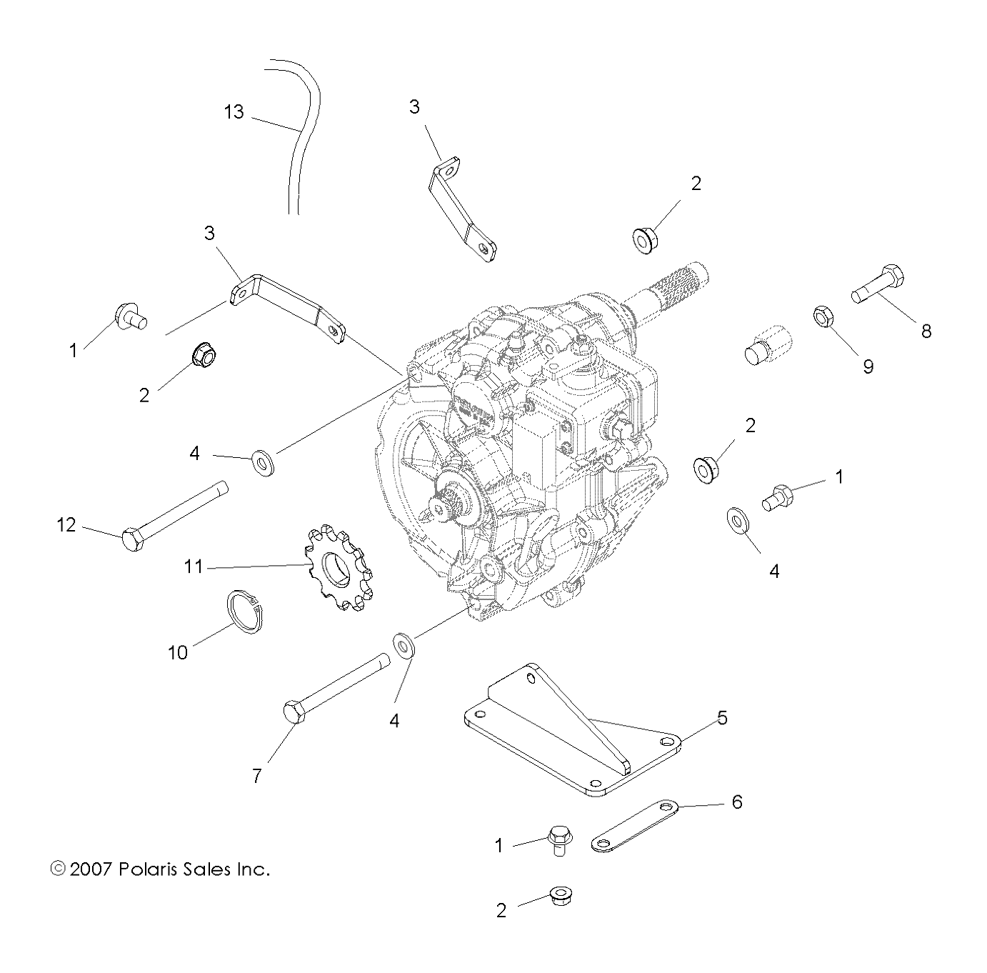 DRIVE TRAIN, MAIN GEARCASE MOUNTING - A08BA32AA (49ATVTRANMTG08TB)