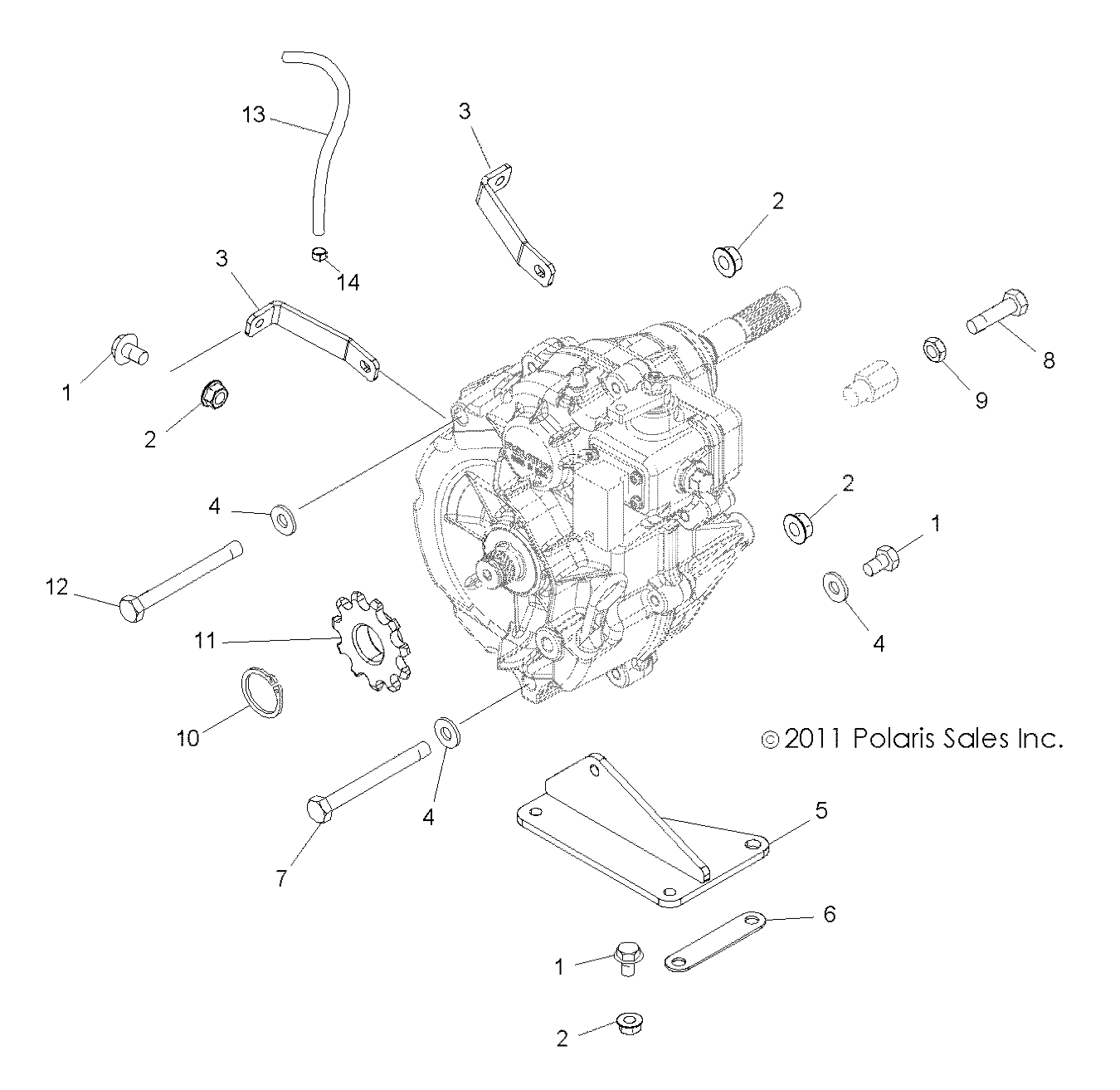 DRIVE TRAIN, MAIN GEARCASE MOUNTING - A13NA32FA (49ATVTRANMTG12TBI)