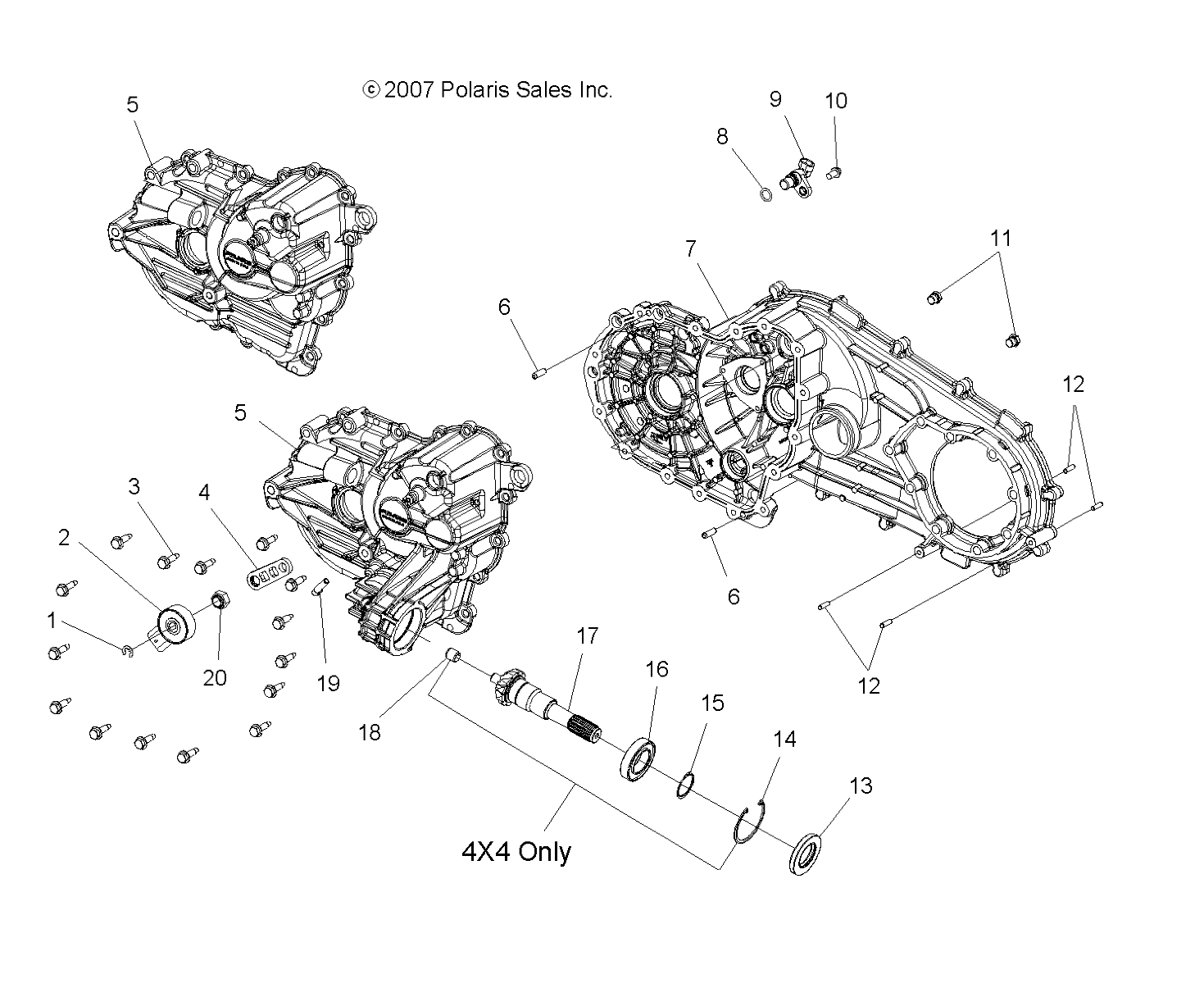 TRANSMISSION CASES - A07LB27FA/LH27FB (49ATVTRANSCVR07HAWK)