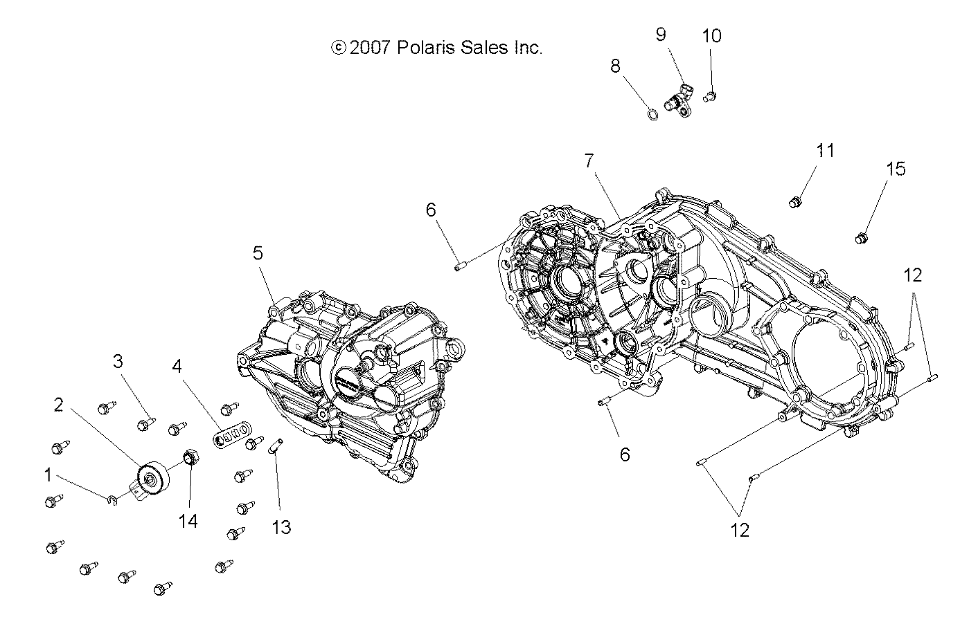 DRIVE TRAIN, MAIN GEARCASE - A10LB27AA (49ATVTRANSCVR08HAWKINTL)