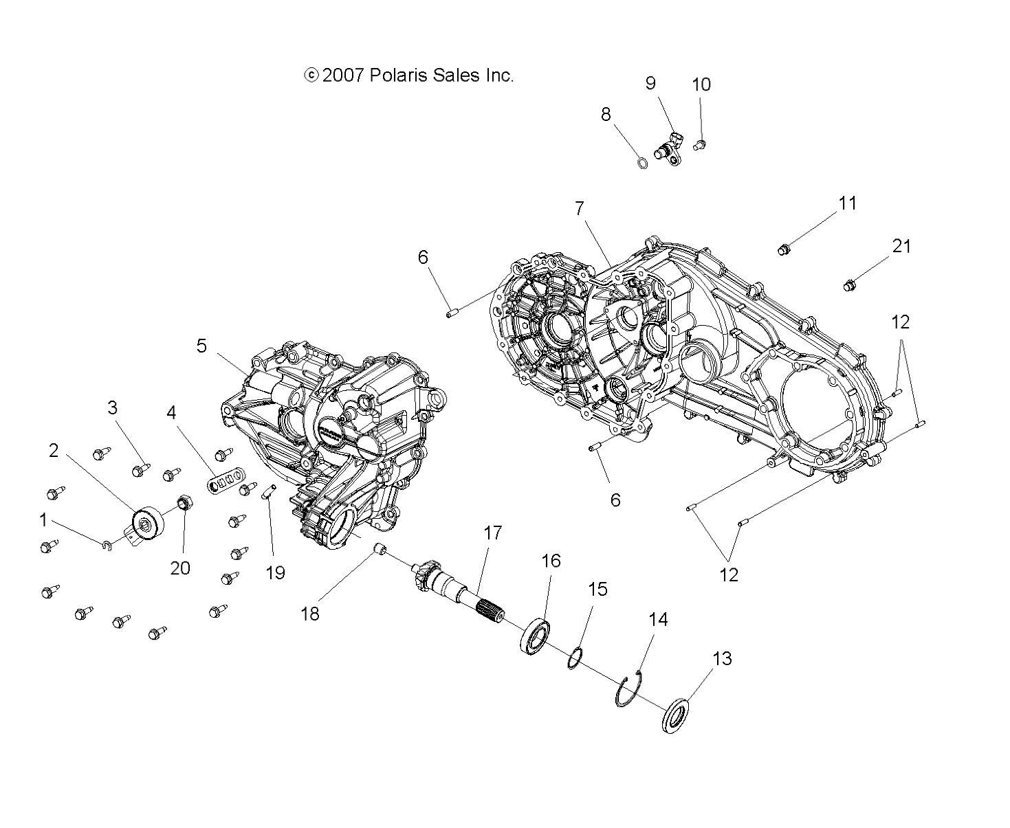 DRIVE TRAIN, MAIN GEARCASE - A08LH27AW/AX/AZ (49ATVTRANSCVR08SP300)