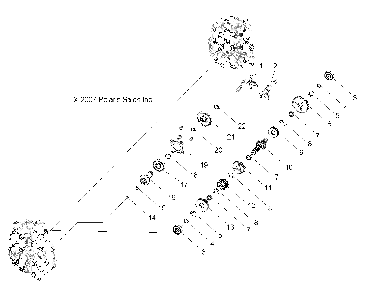 DRIVE TRAIN MAIN GEARCASE INTERNALS - A08CL50AA (49ATVTRANSINTL)