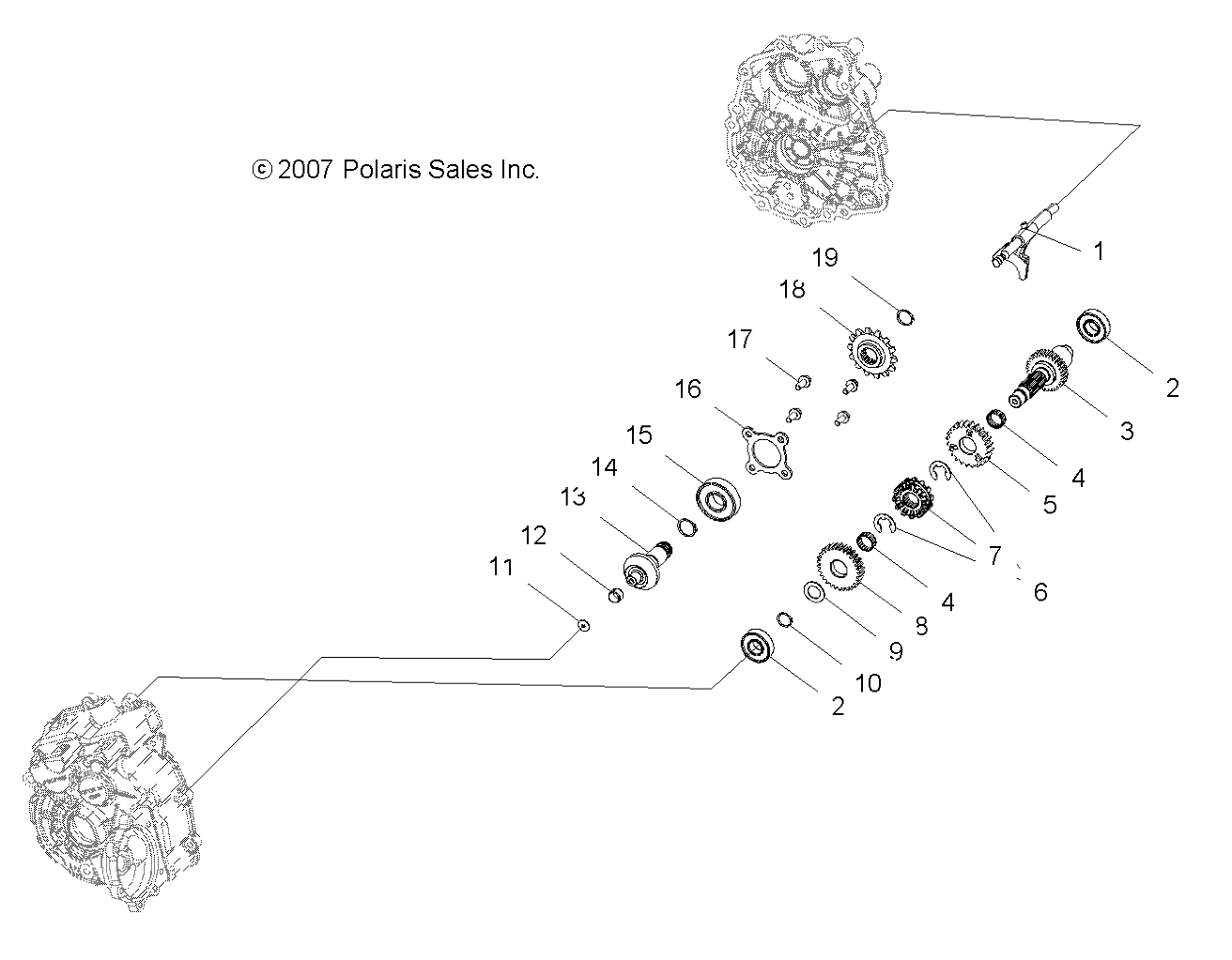 DRIVE TRAIN, MAIN GEARCASE INTERNALS - A08BG50FA (49ATVTRANSINTL08SCRAM)