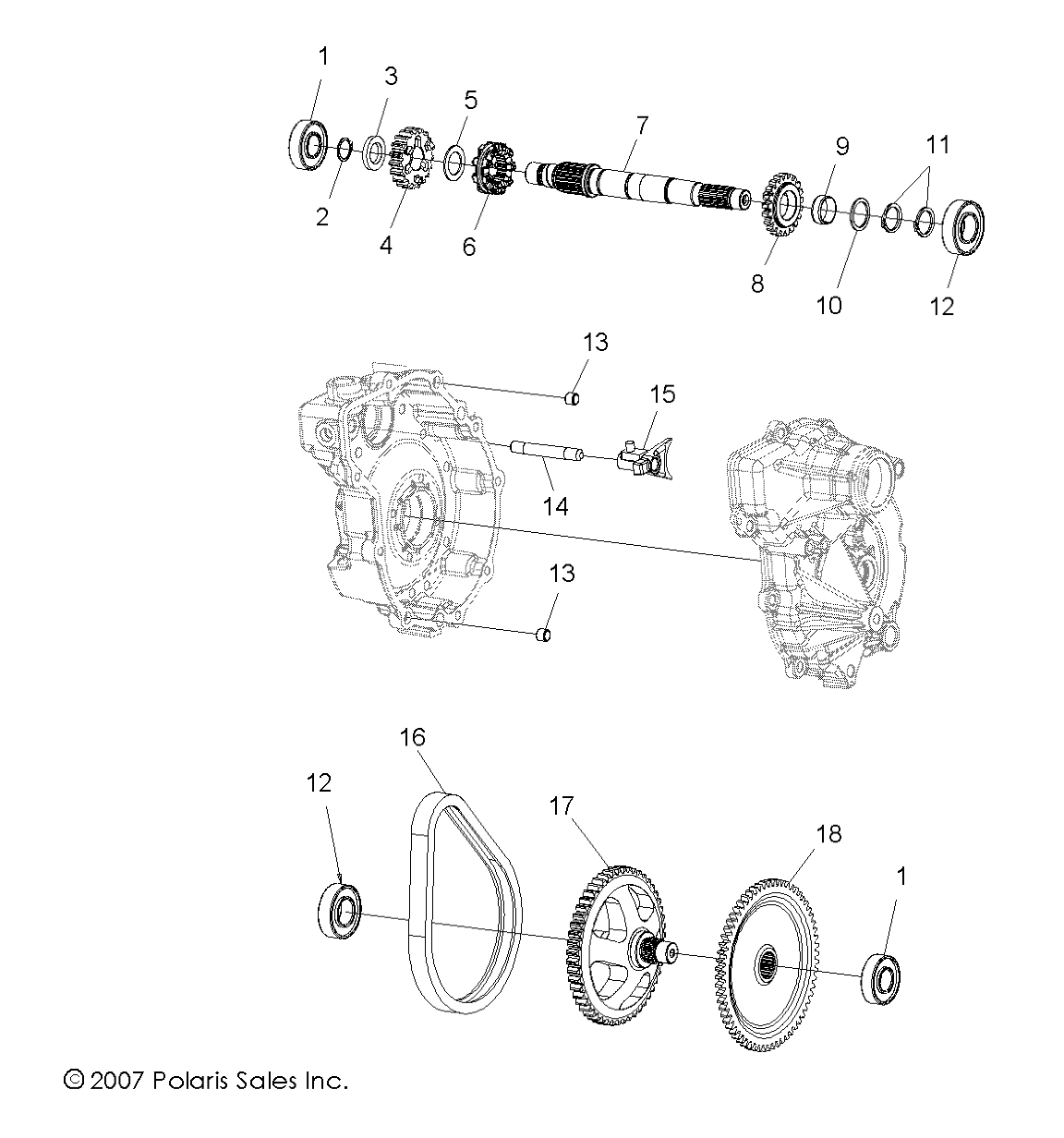 DRIVE TRAIN, MAIN GEARCASE INTERNAL - A08BA32AA (49ATVTRANSINTL08SCRAM2X4)