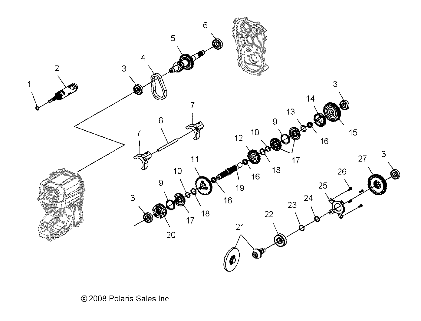 DRIVE TRAIN, MAIN GEARCASE INTERNAL - A08MN76AF/AL/AQ/AR/AS/AT/AX (49ATVTRANSINTL08SP800)