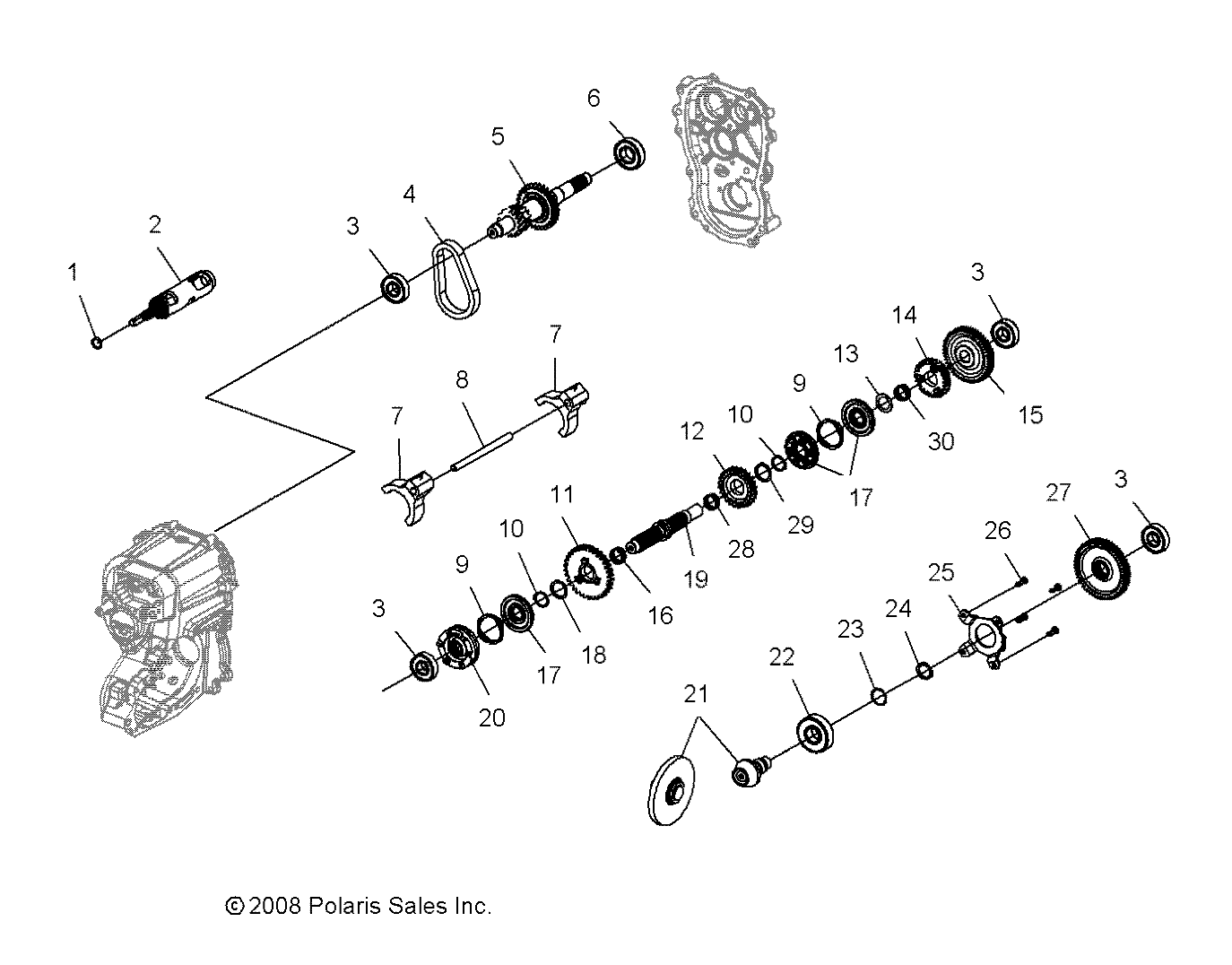 DRIVE TRAIN, MAIN GEARCASE INTERNAL - A14CF76AA (49ATVTRANSINTL096X6)