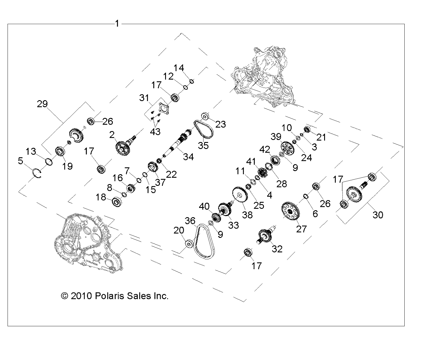 DRIVE TRAIN, MAIN GEARCASE INTERNALS - A14ZN55TA (49ATVTRANSINTL1332847)