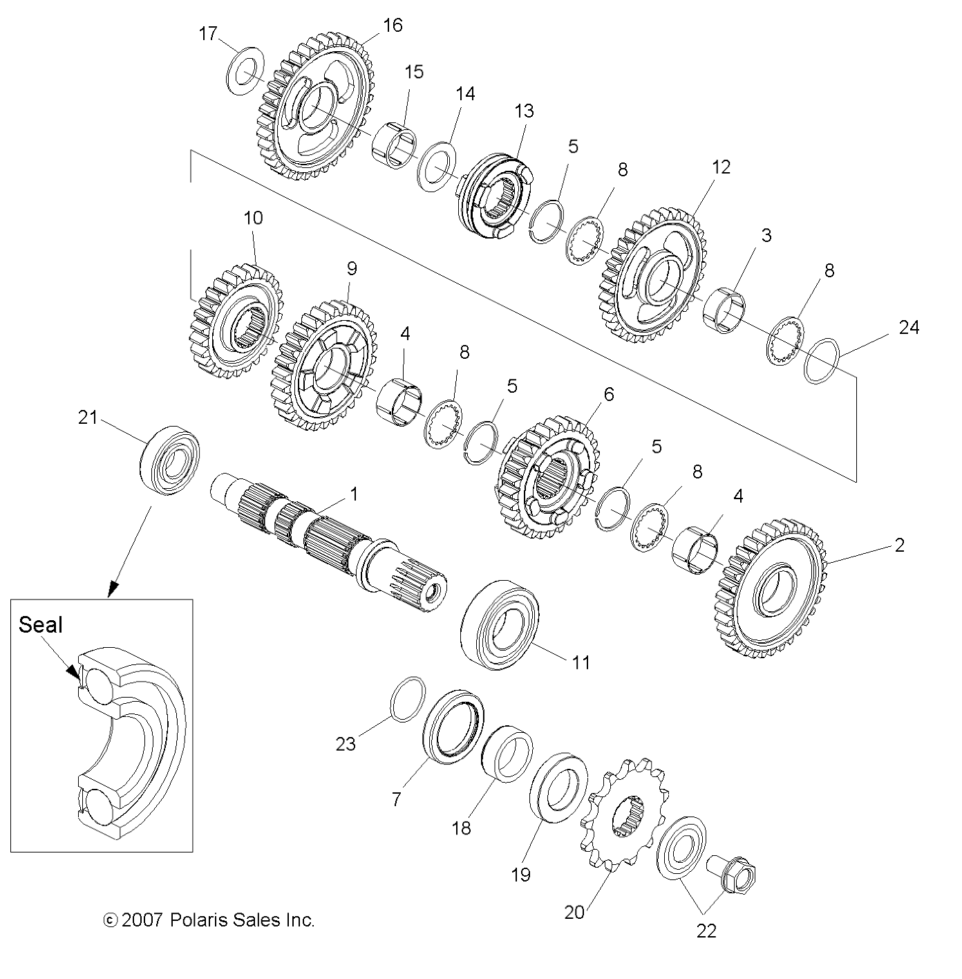 DRIVE TRAIN, TRANSMISSION 2 - A08GP52AA (49ATVTRANSMISSION208OUT525)