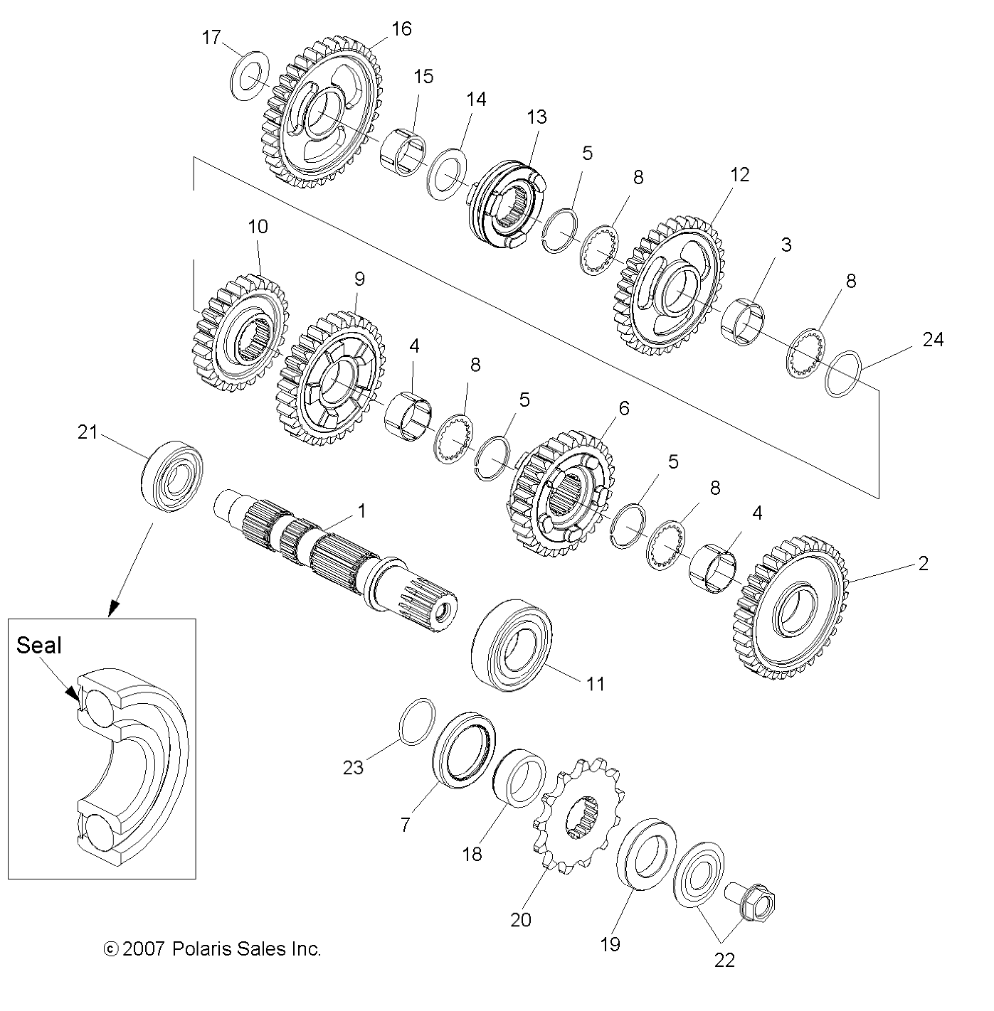 DRIVE TRAIN, TRANSMISSION 2 - A11GP52AA (49ATVTRANSMISSION208OUT525S)