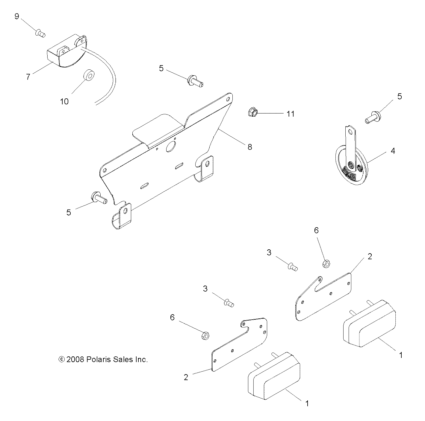 ELECTRICAL, TURN SIGNALS, HORN and LICENSE PLATE LIGHT - A09MN50ET (49ATVTURNSIG09SP500TR)