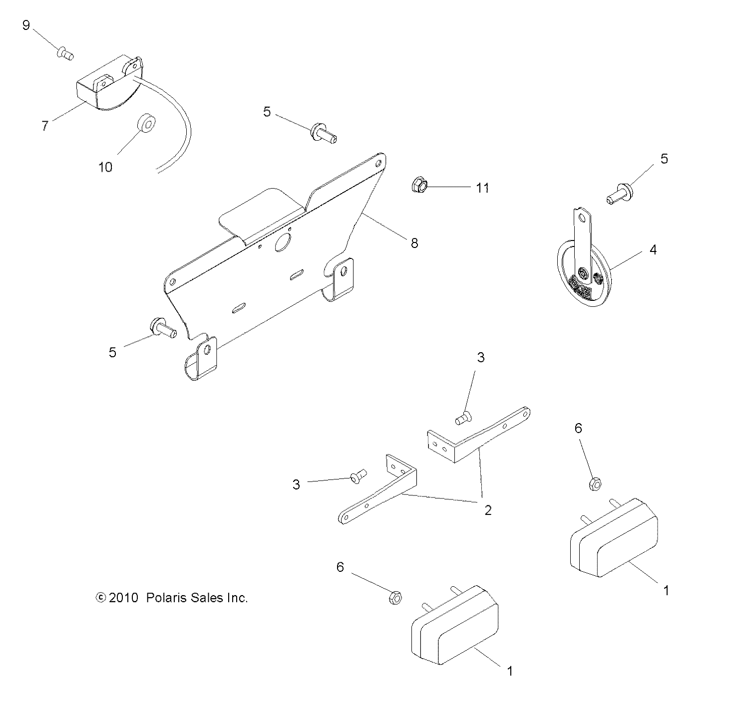 ELECTRICAL, TURN SIGNALS, HORN and LICENSE PLATE LIGHT - A11MN50ET (49ATVTURNSIG11SP500TR)