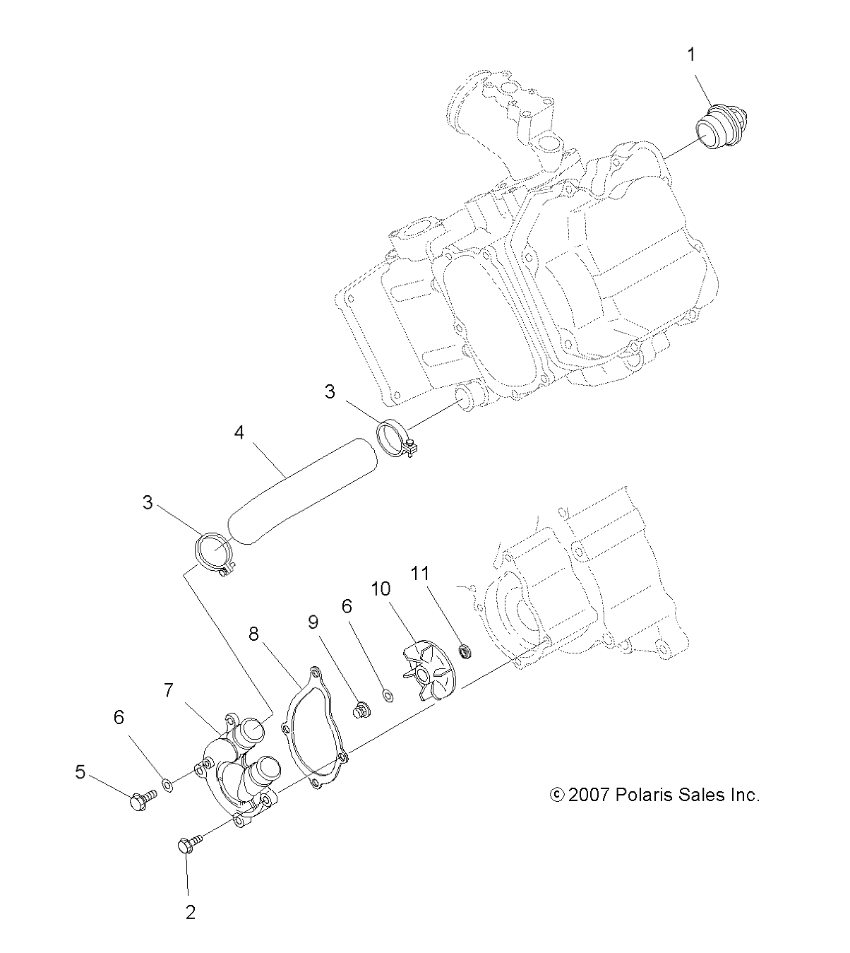 ENGINE, WATER PUMP - A08BG50AA (49ATVWATERPUMP08SCRAM)