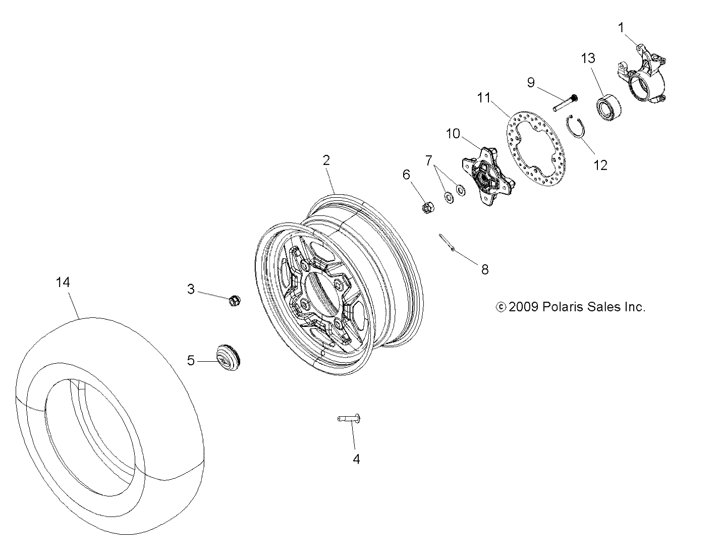 WHEELS, FRONT and HUB - A19SVA85BG (49ATVWHEELFRT10SPXP550)