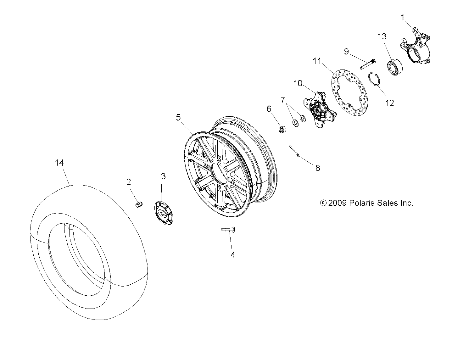 WHEELS, FRONT and HUB - A11ZX85AB/AK/AL/AO/AS/AW/AX (49ATVWHEELFRT10SPXP850)