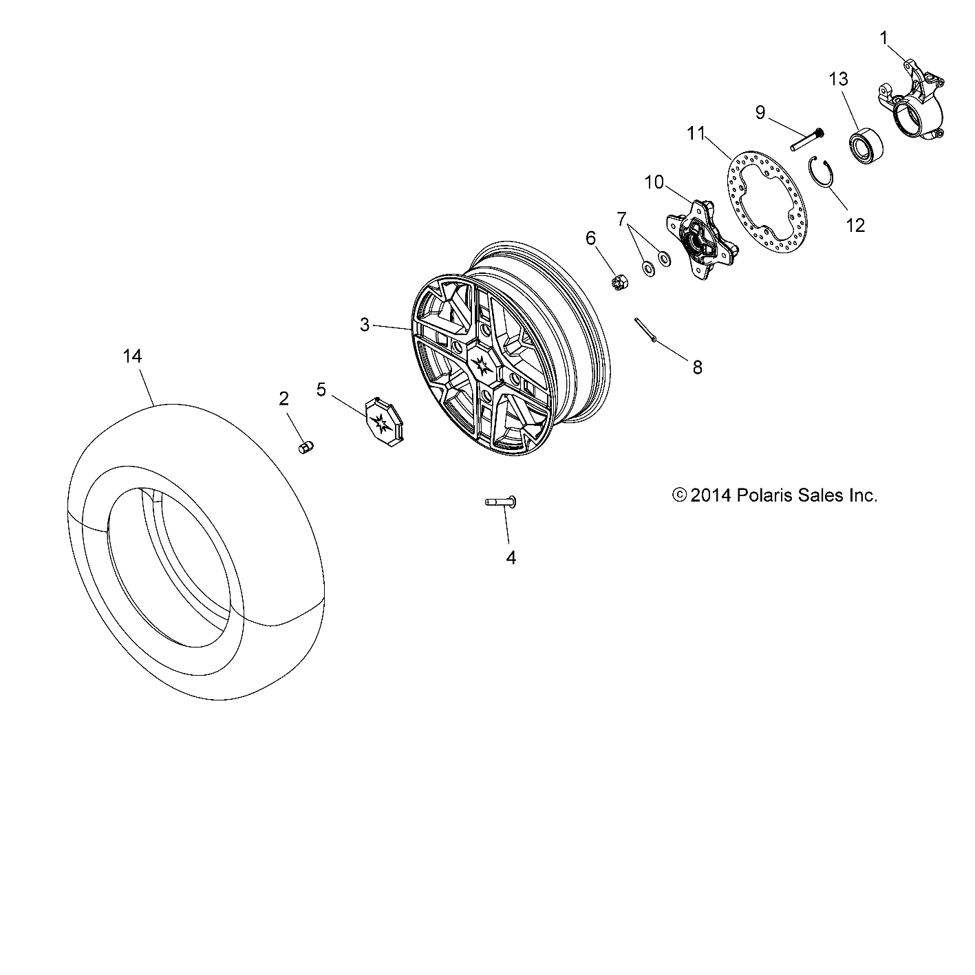 WHEELS, FRONT and HUB - A15SXE85HI (49ATVWHEELFRT15850SP)