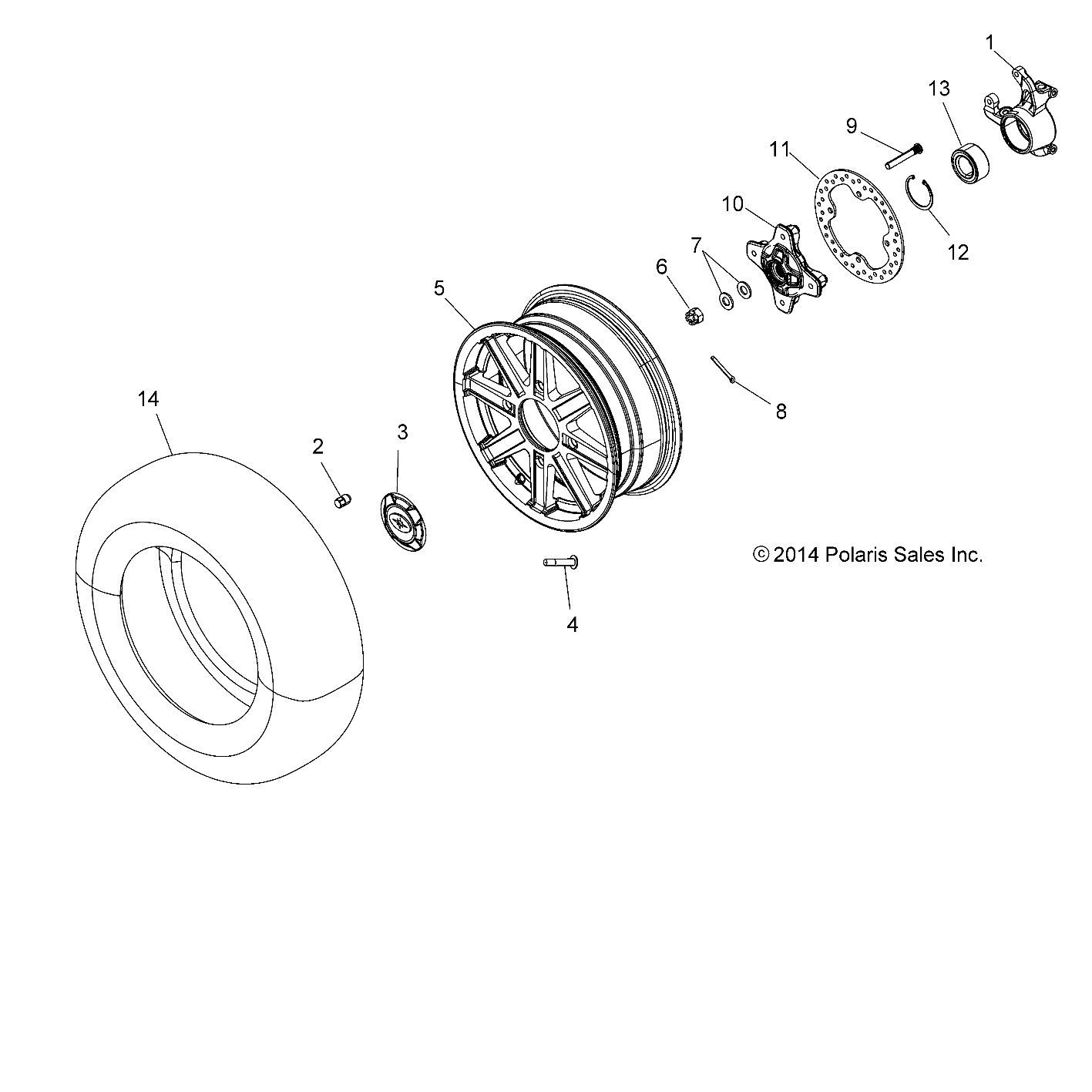 WHEELS, FRONT and HUB - A15SYE85AS/AV (49ATVWHEELFRT15850TRG)