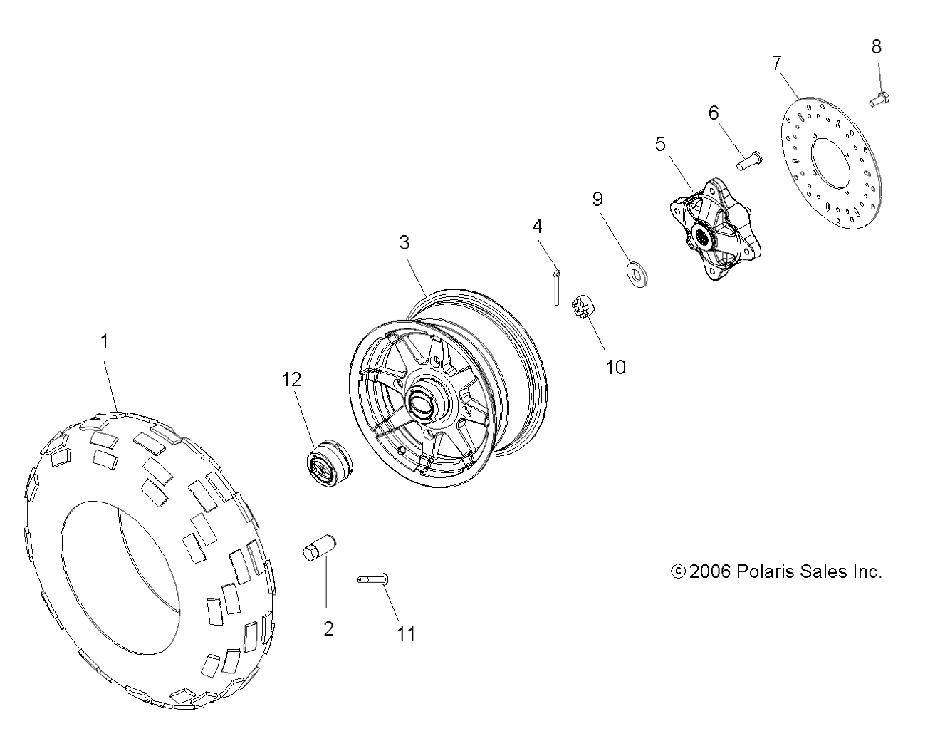 WHEEL, FRONT - A07MH76AL/A2/MN76AF/AY (49ATVWHEELFRT800EFI)