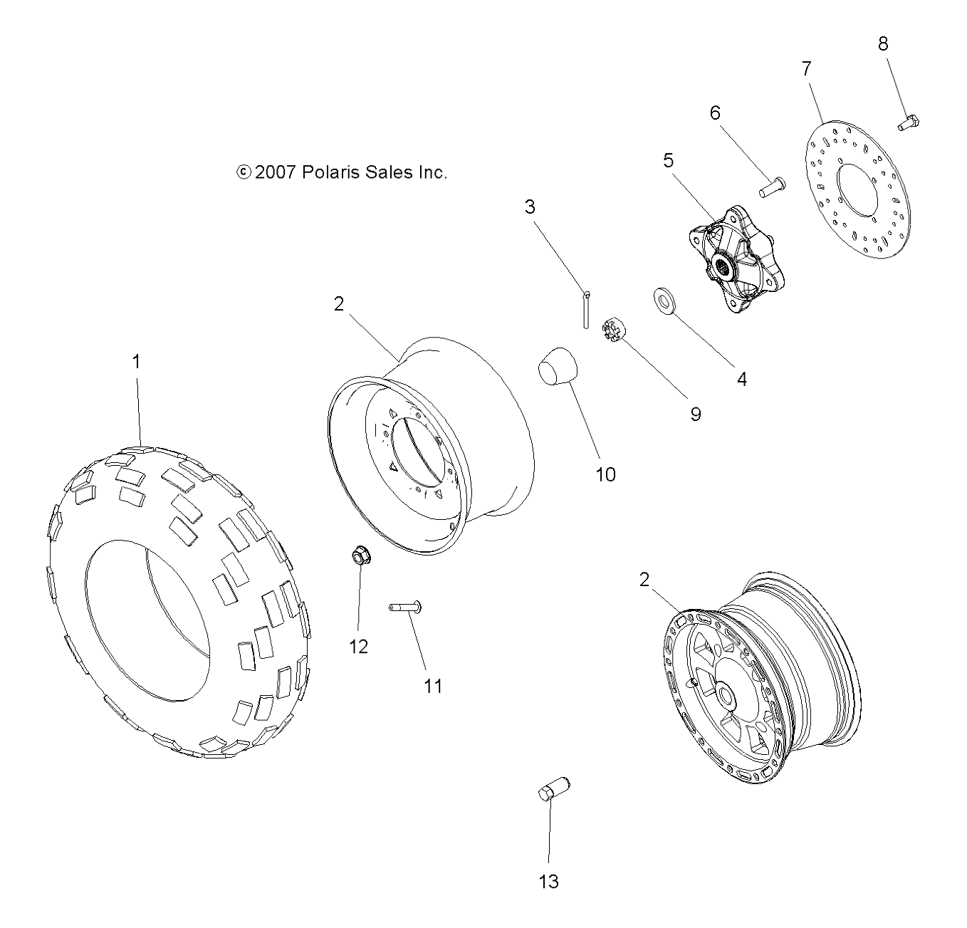 WHEEL, FRONT - A07TH76AU/TN76AF/AL/AU (49ATVWHEELFRTX2500EFI)