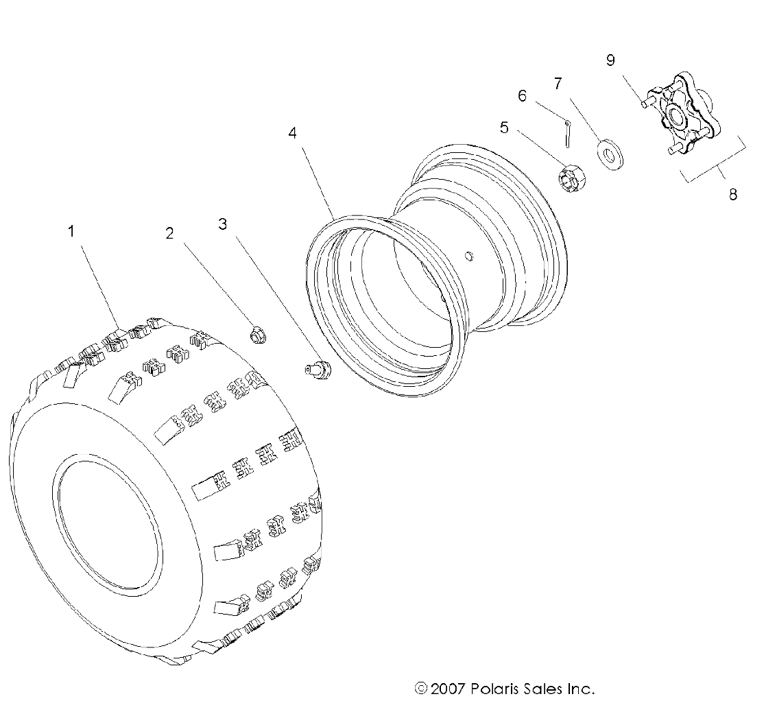 WHEELS, REAR - A10GP52AA (49ATVWHEELREAR08OUT525)