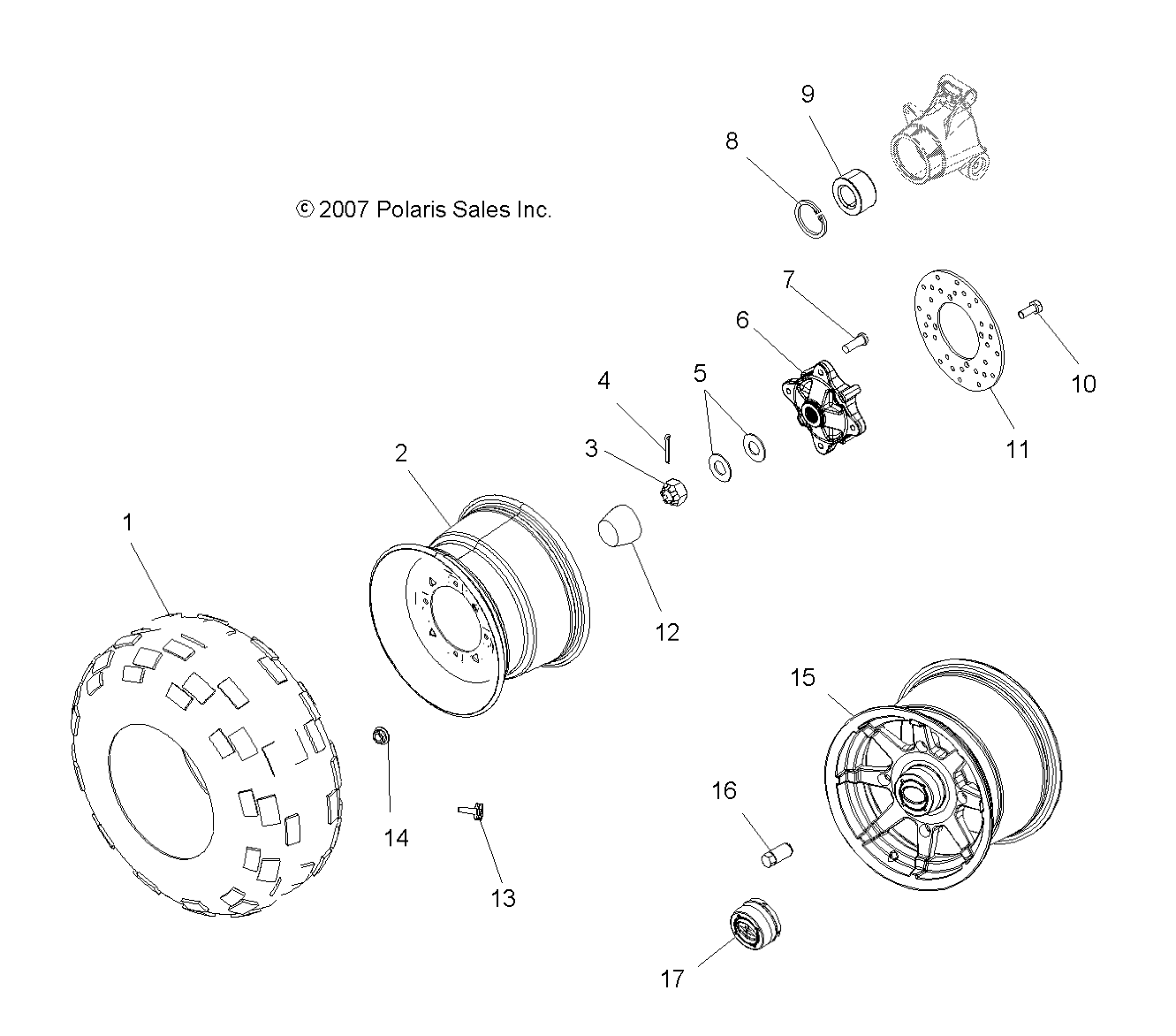 WHEELS, REAR - A08DN50AF/AS/AW/AZ (49ATVWHEELREAR08SPTRG500)