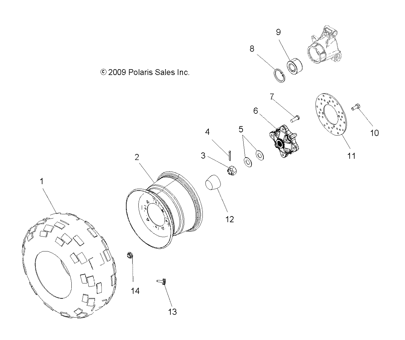 WHEELS, REAR - A13DH50AX/AZ (49ATVWHEELREAR10SP500TRG)