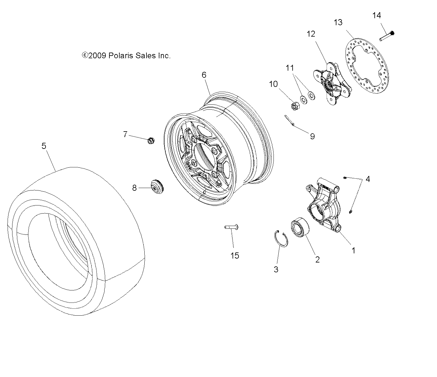 WHEELS, REAR and HUB - A15SVA85AD (49ATVWHEELREAR10SPXP550)